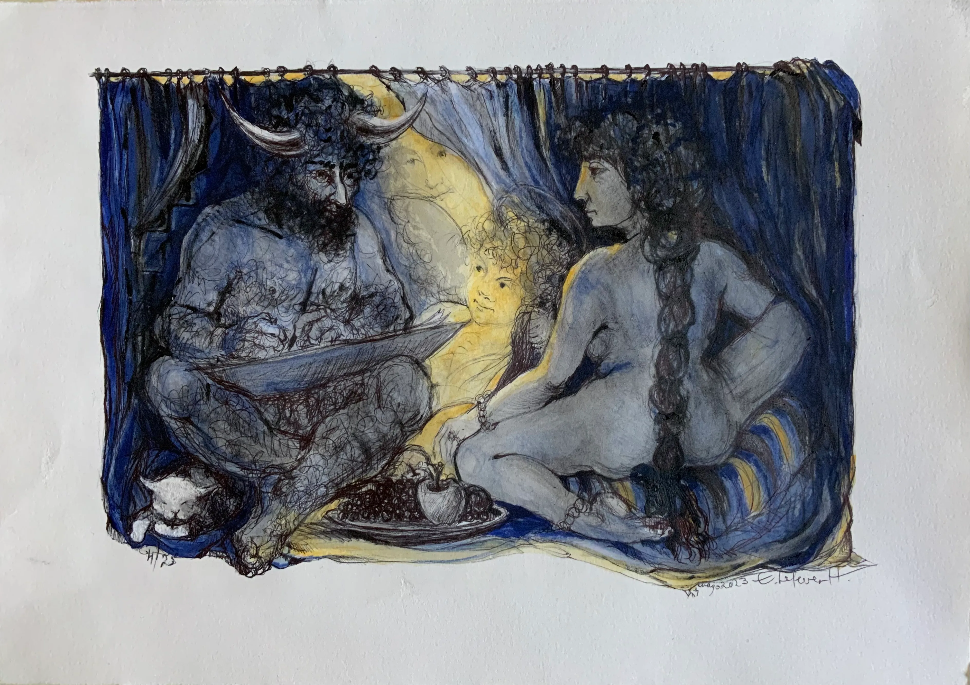 Obra "Artista y modelo II" de Eva Lefever