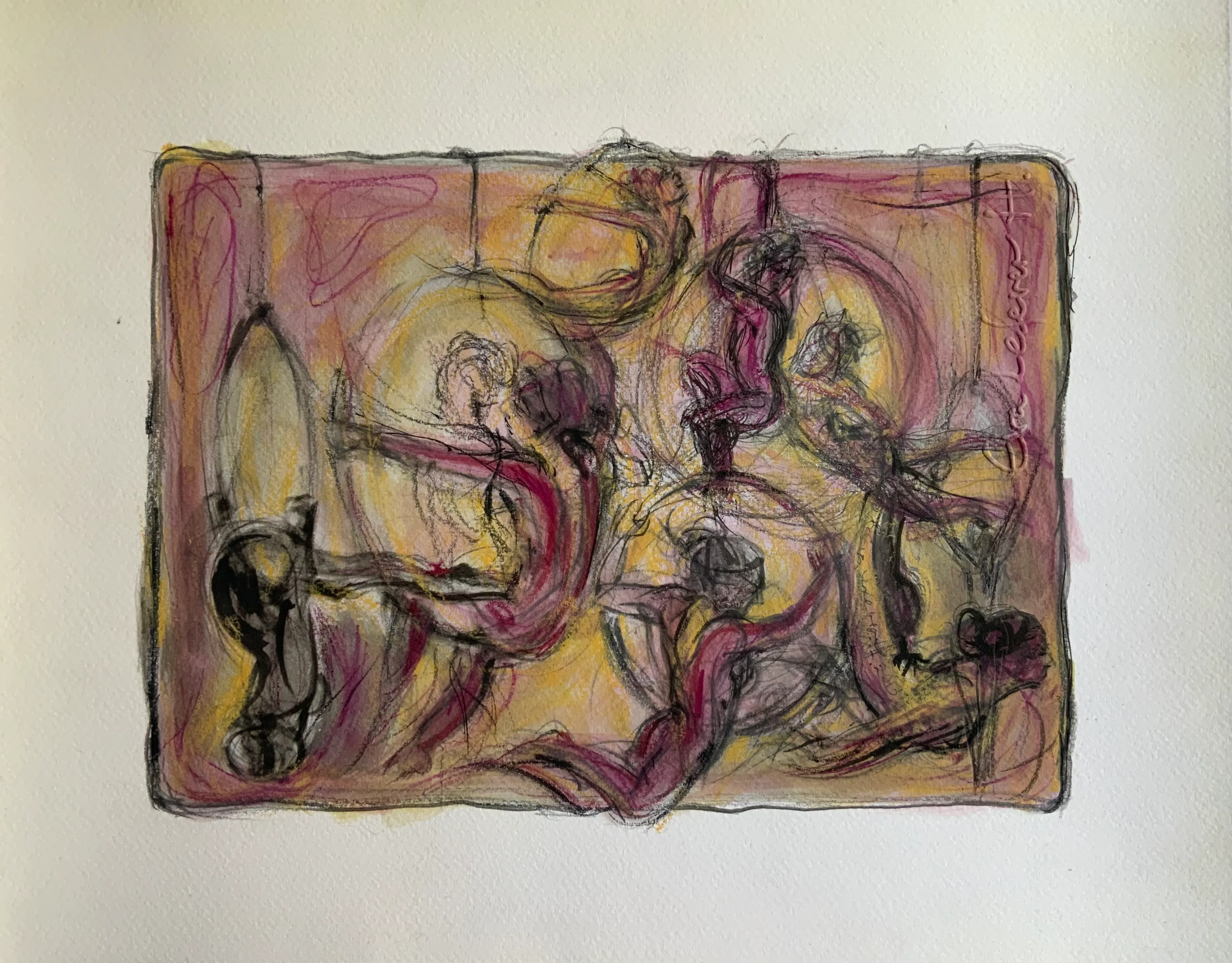 Obra "Artistas de circo con aros I" de Eva Lefever
