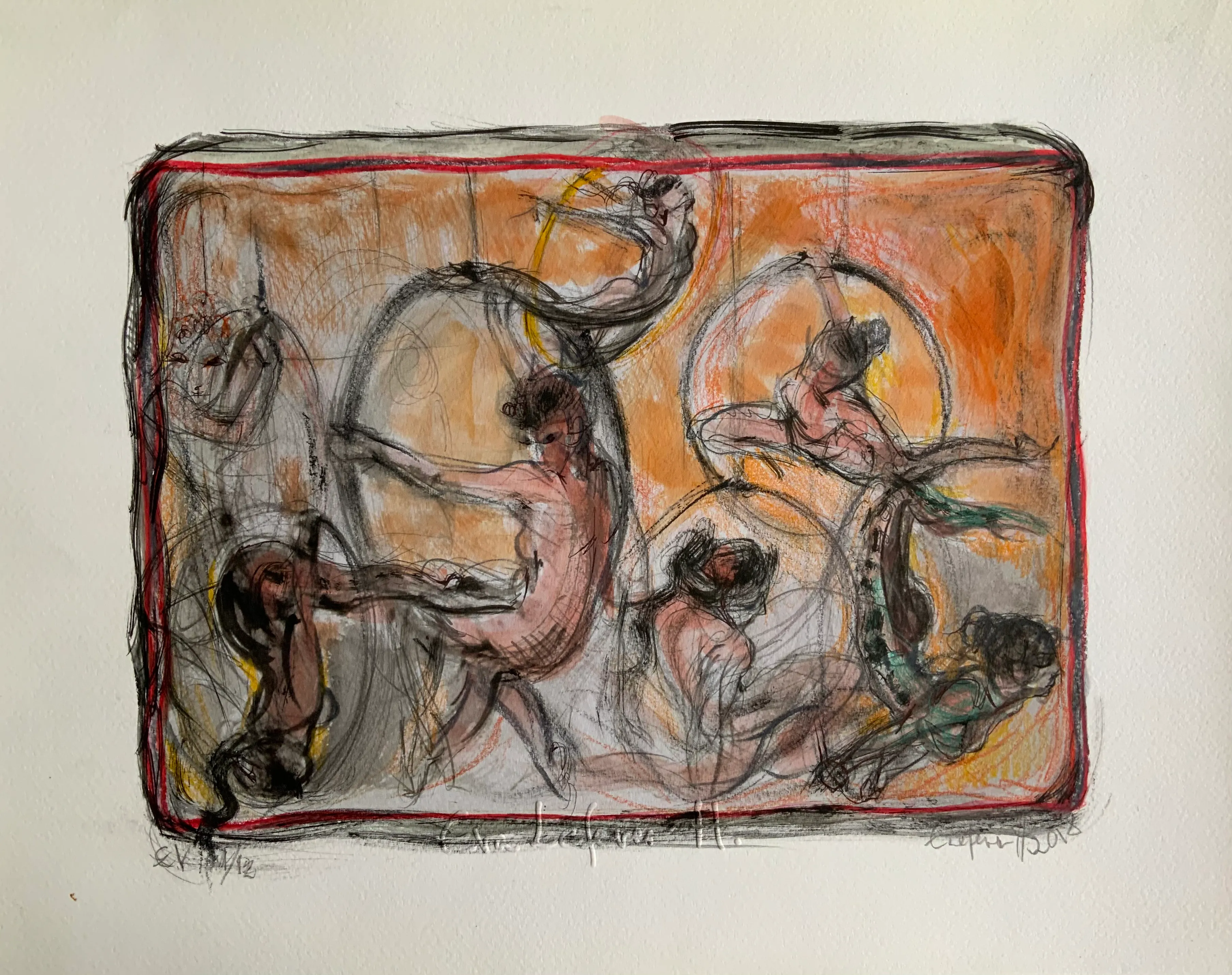 Obra "Artistas de circo con aros II" de Eva Lefever