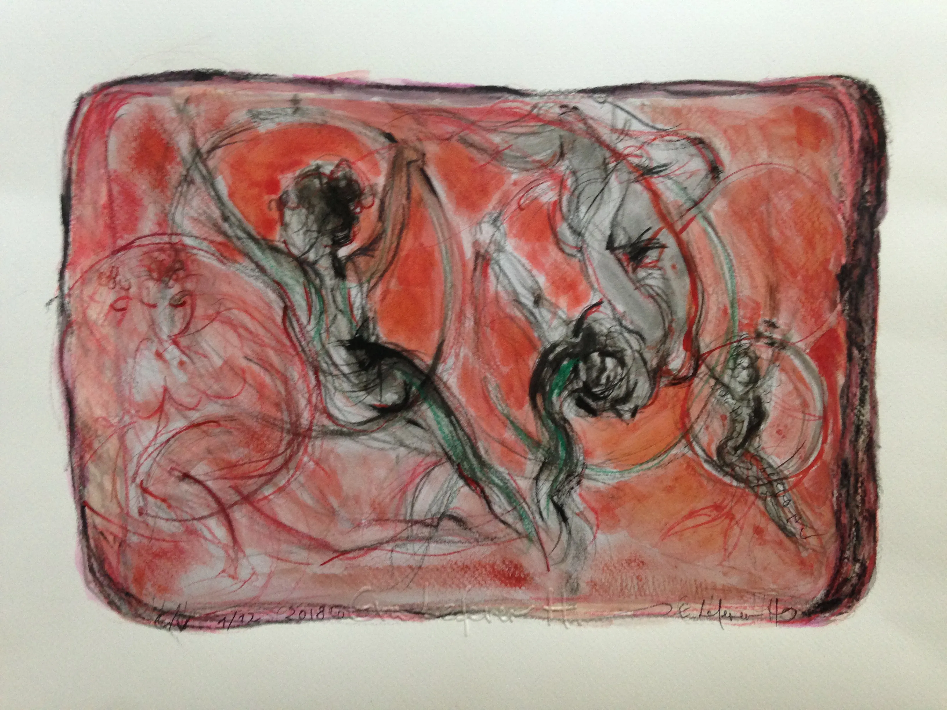 Obra "Artistas de circo con aros III" de Eva Lefever