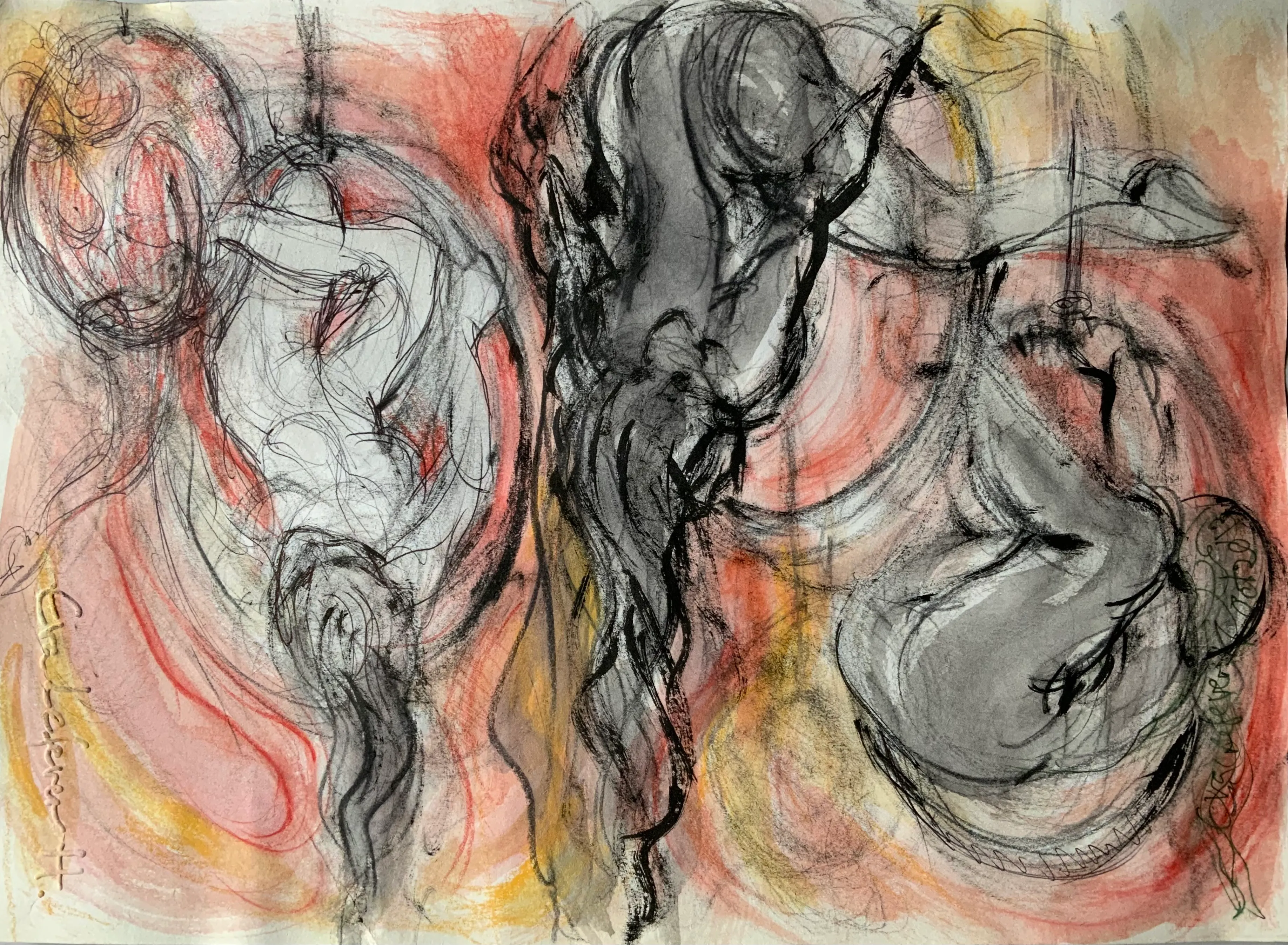 Obra "Artistas de circo en acción I" de Eva Lefever