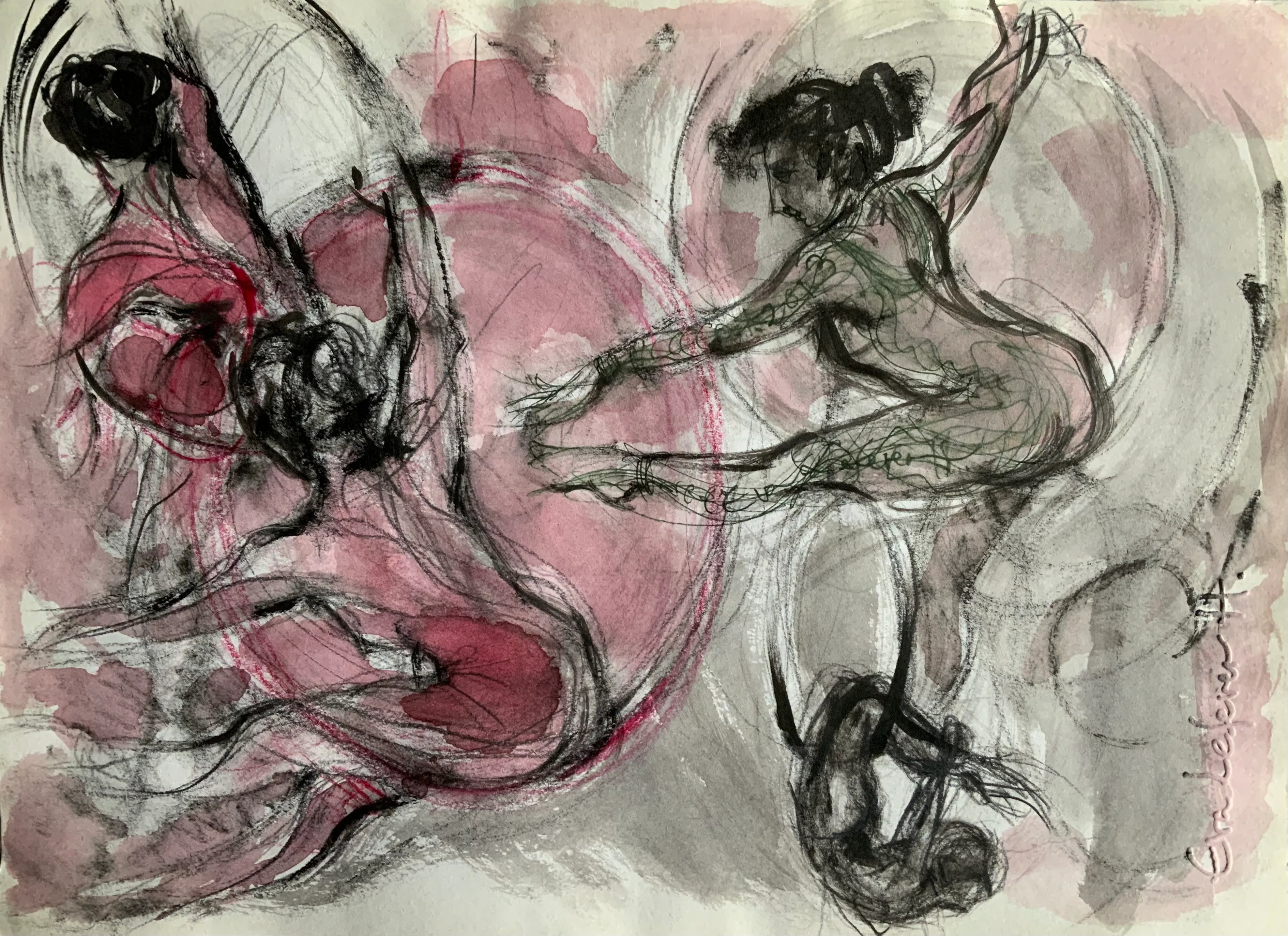 Obra "Artistas de circo en acción II" de Eva Lefever