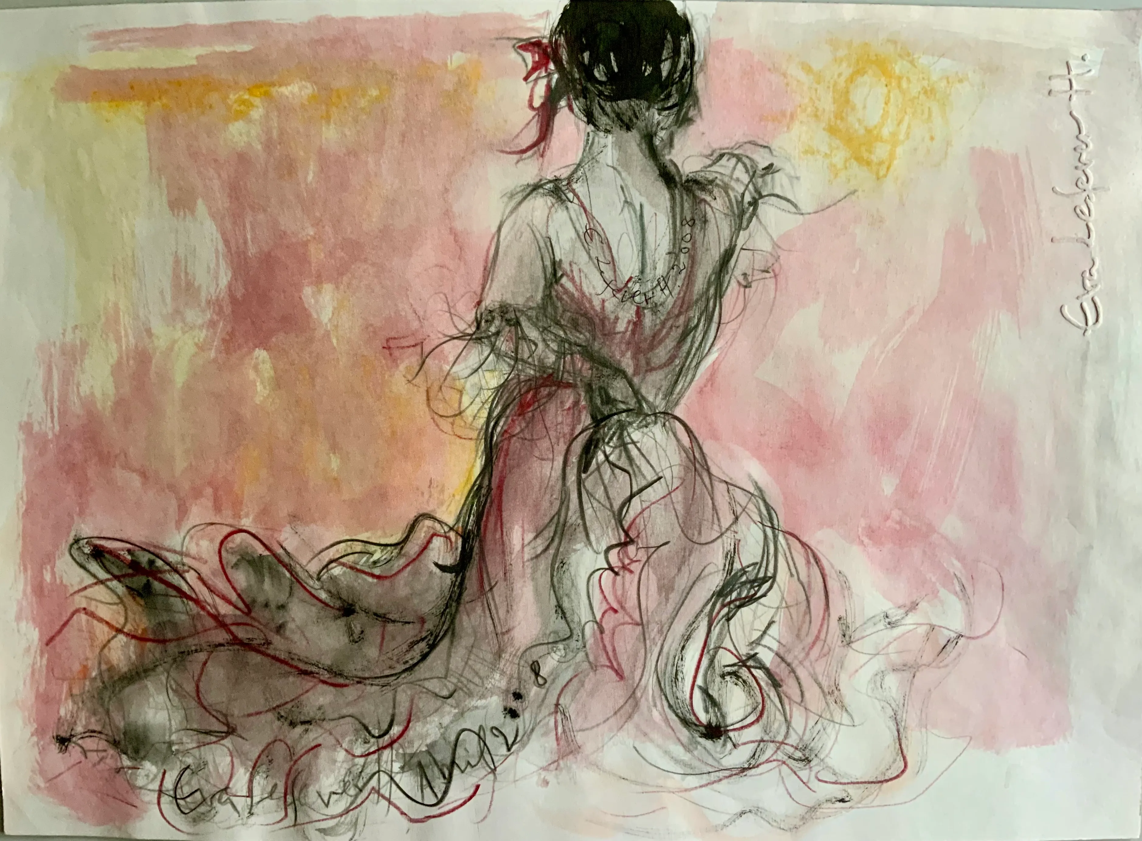 Obra "Bailadora volcánica V" de Eva Lefever
