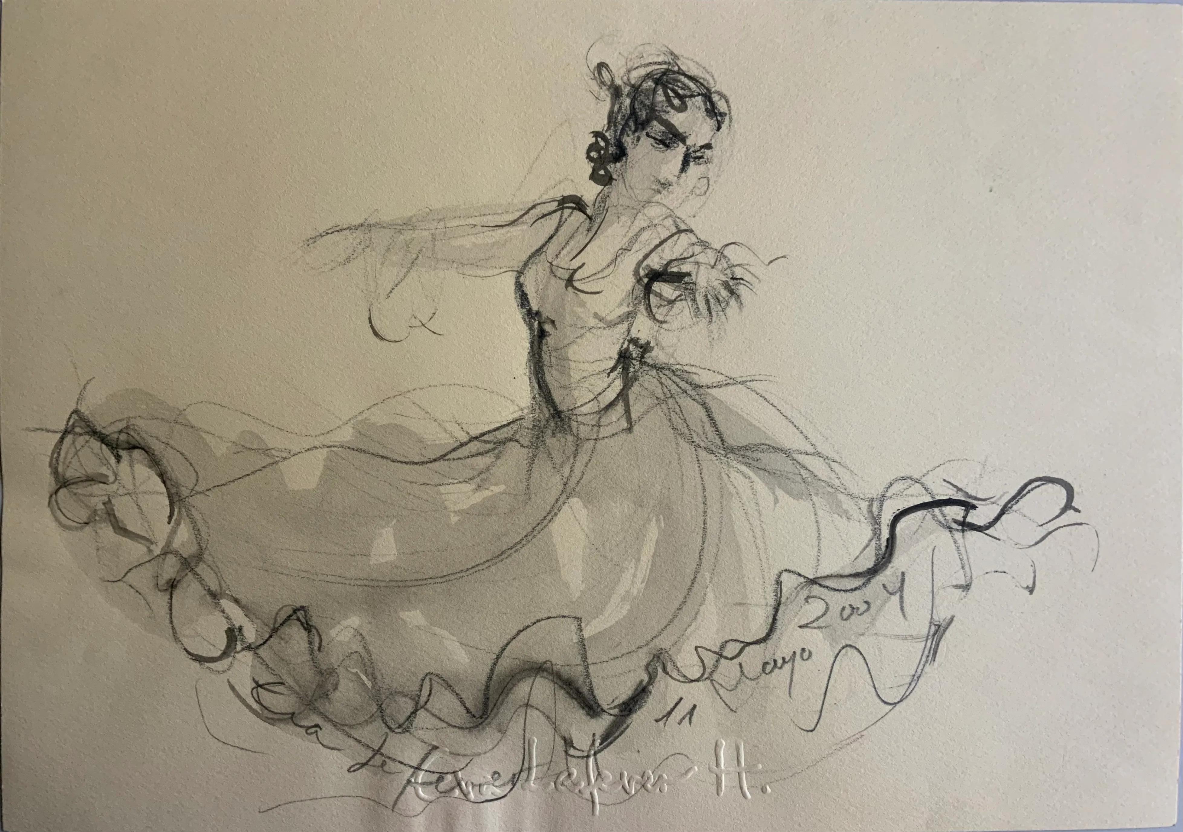 Obra "Bailaora en acción" de Eva Lefever