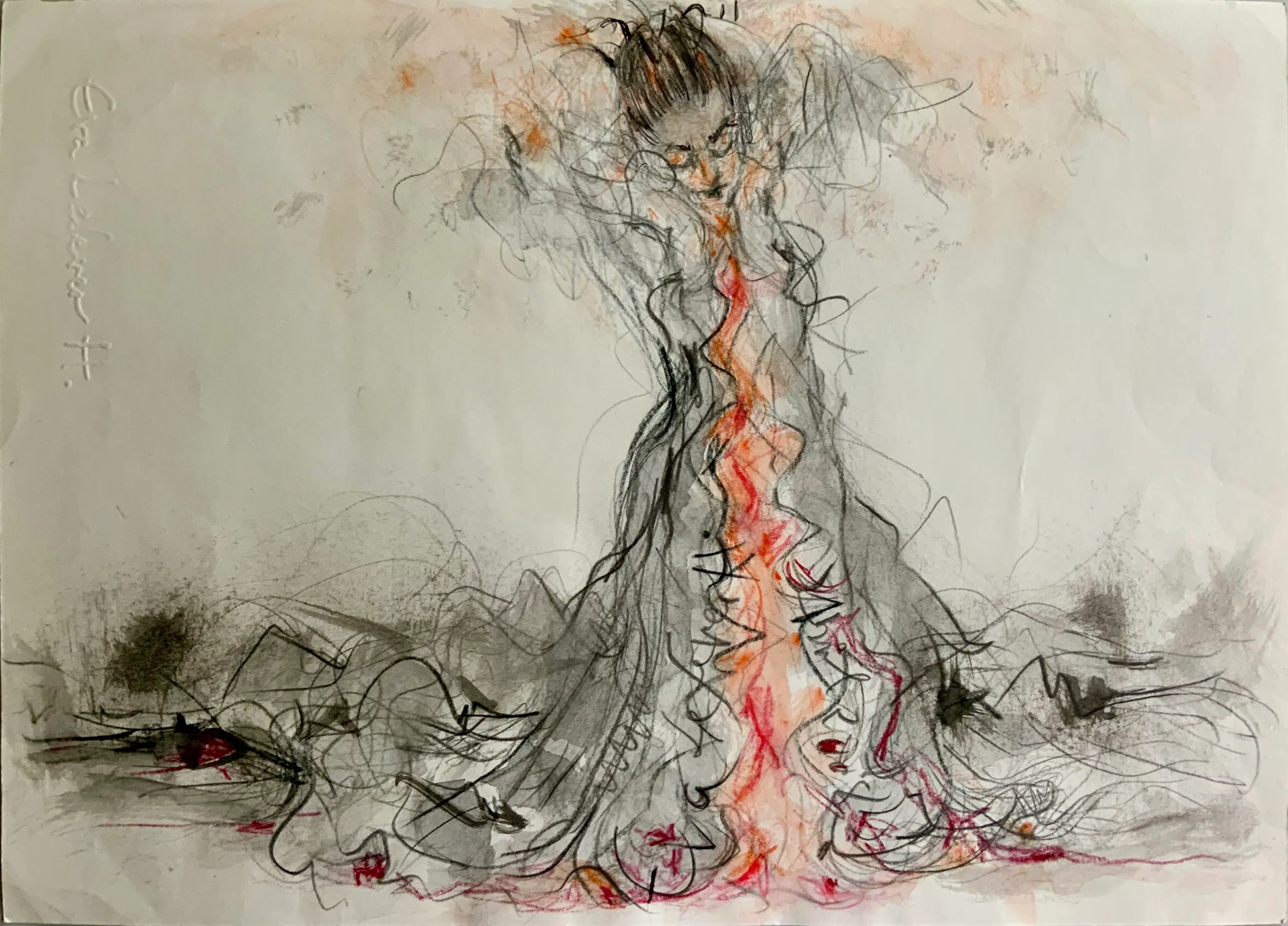 Obra "Bailaora volcánica I" de Eva Lefever