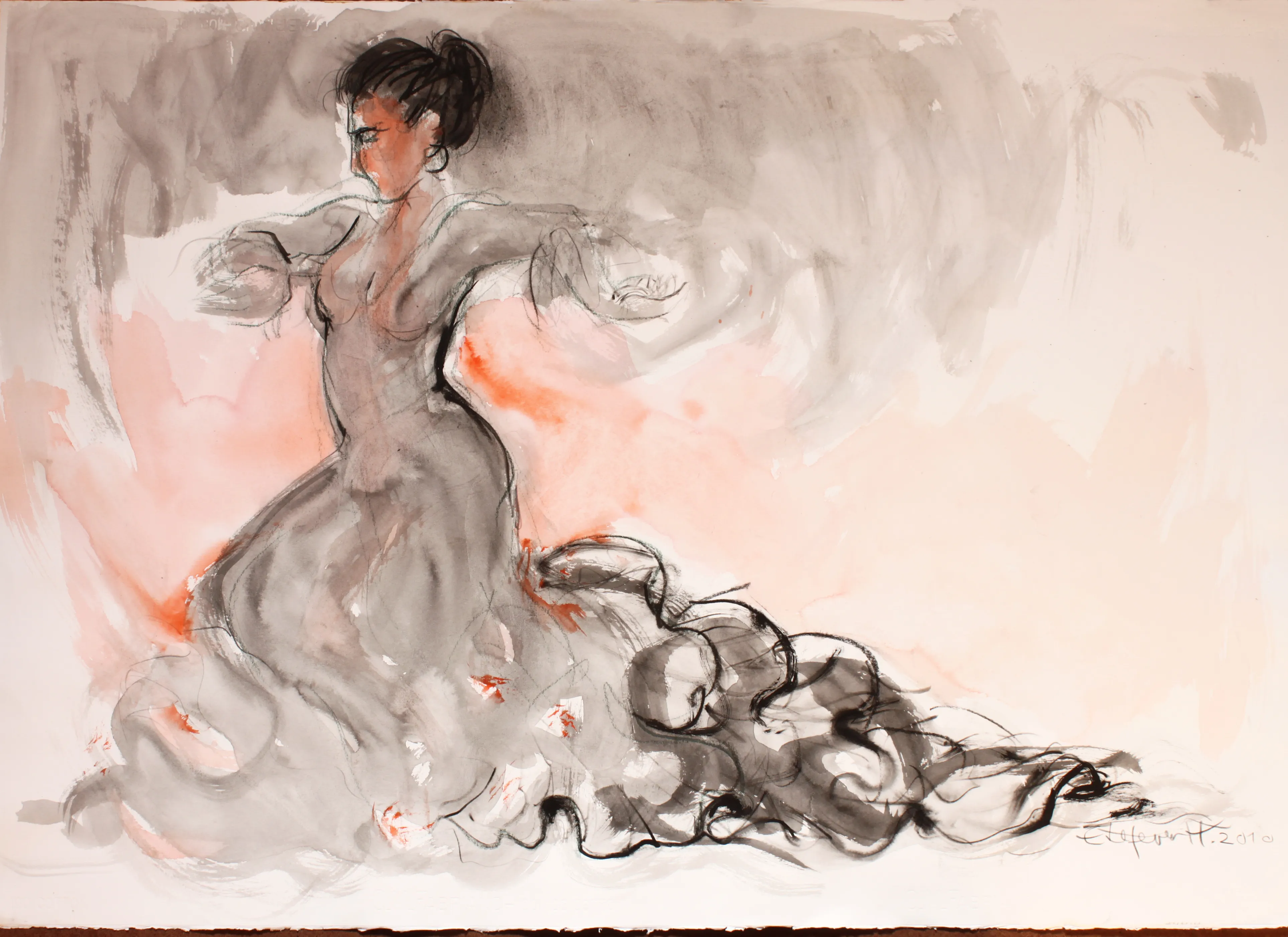 Obra "Bailaora volcánica XII" de Eva Lefever