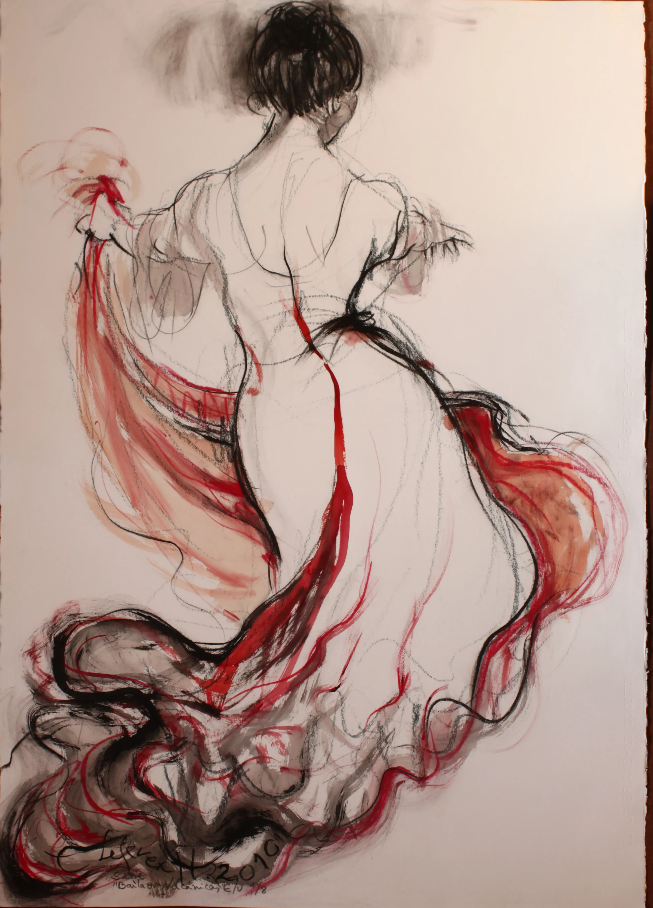 Obra "Bailaora volcánica XIV" de Eva Lefever
