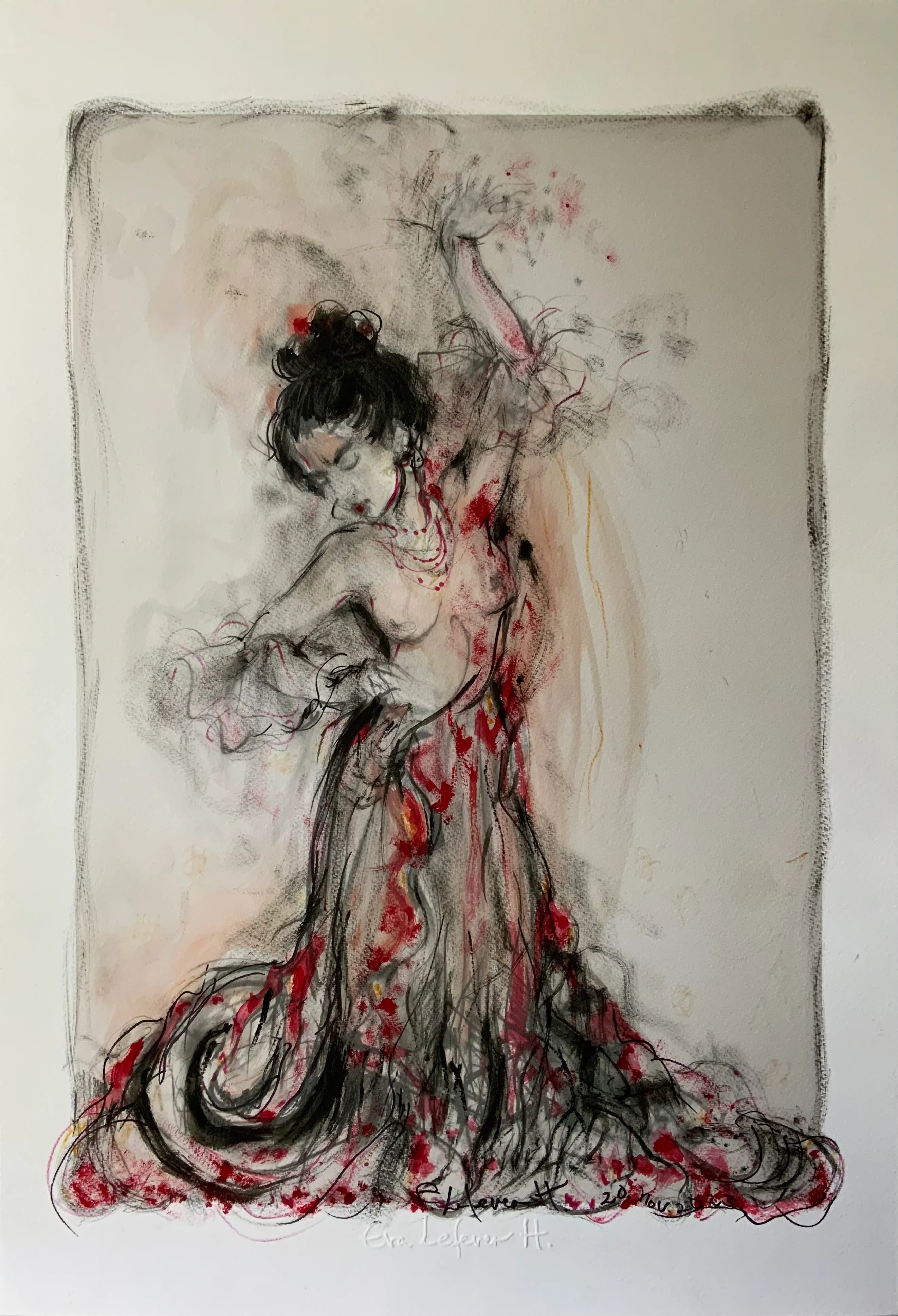 Obra "Bailaora volcánica XV (Variación 1)" de Eva Lefever