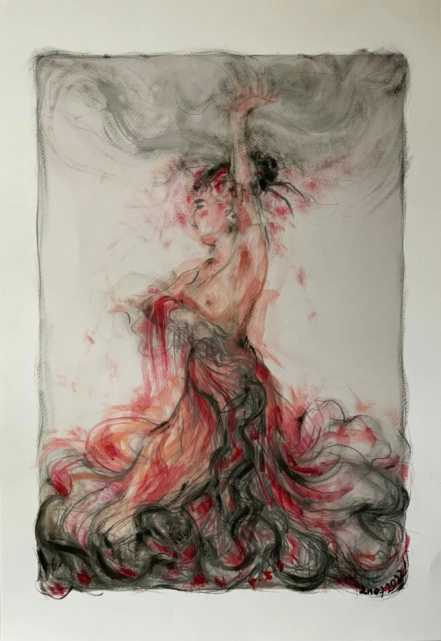 Obra "Bailaora volcánica XVI (Variación 1)" de Eva Lefever