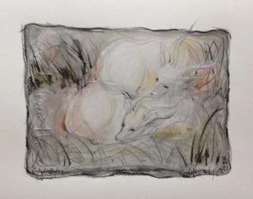 Obra "Cervatillos (Variación 1)" de Eva Lefever