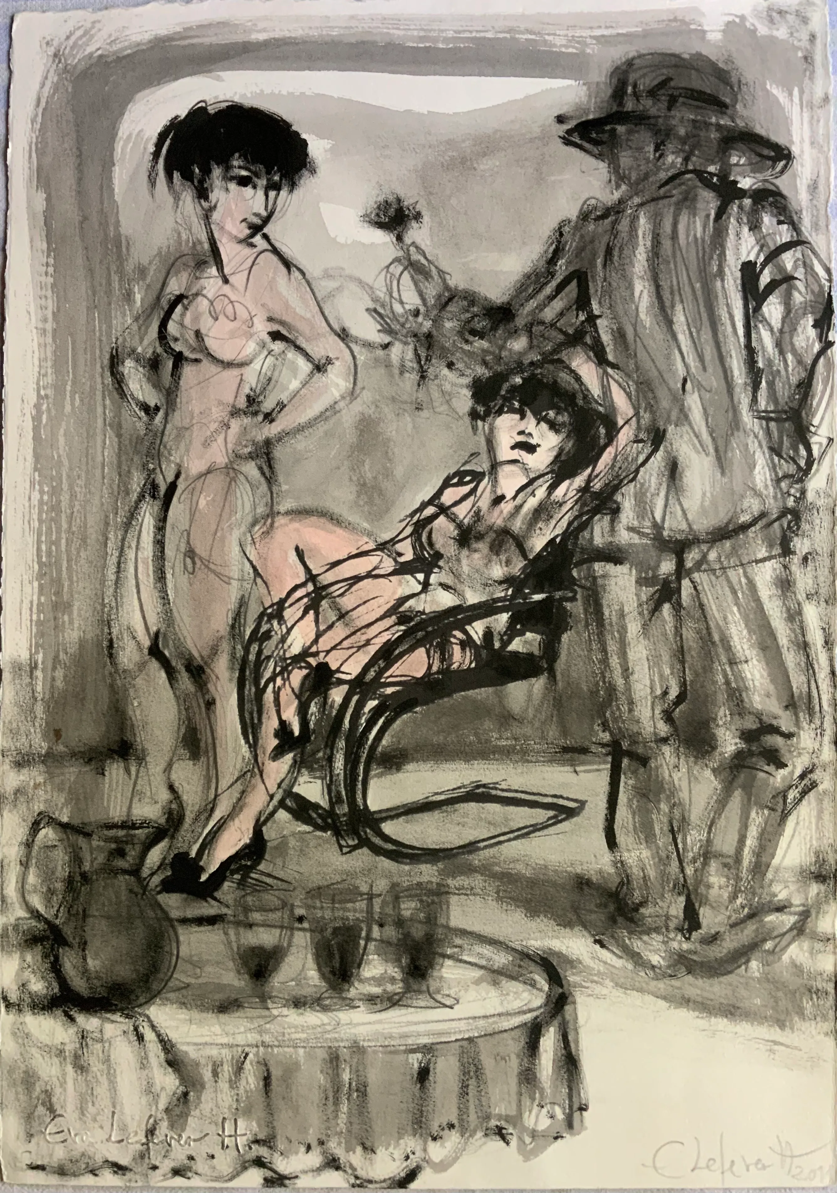 Obra "Coristas reciben a un visitante" de Eva Lefever