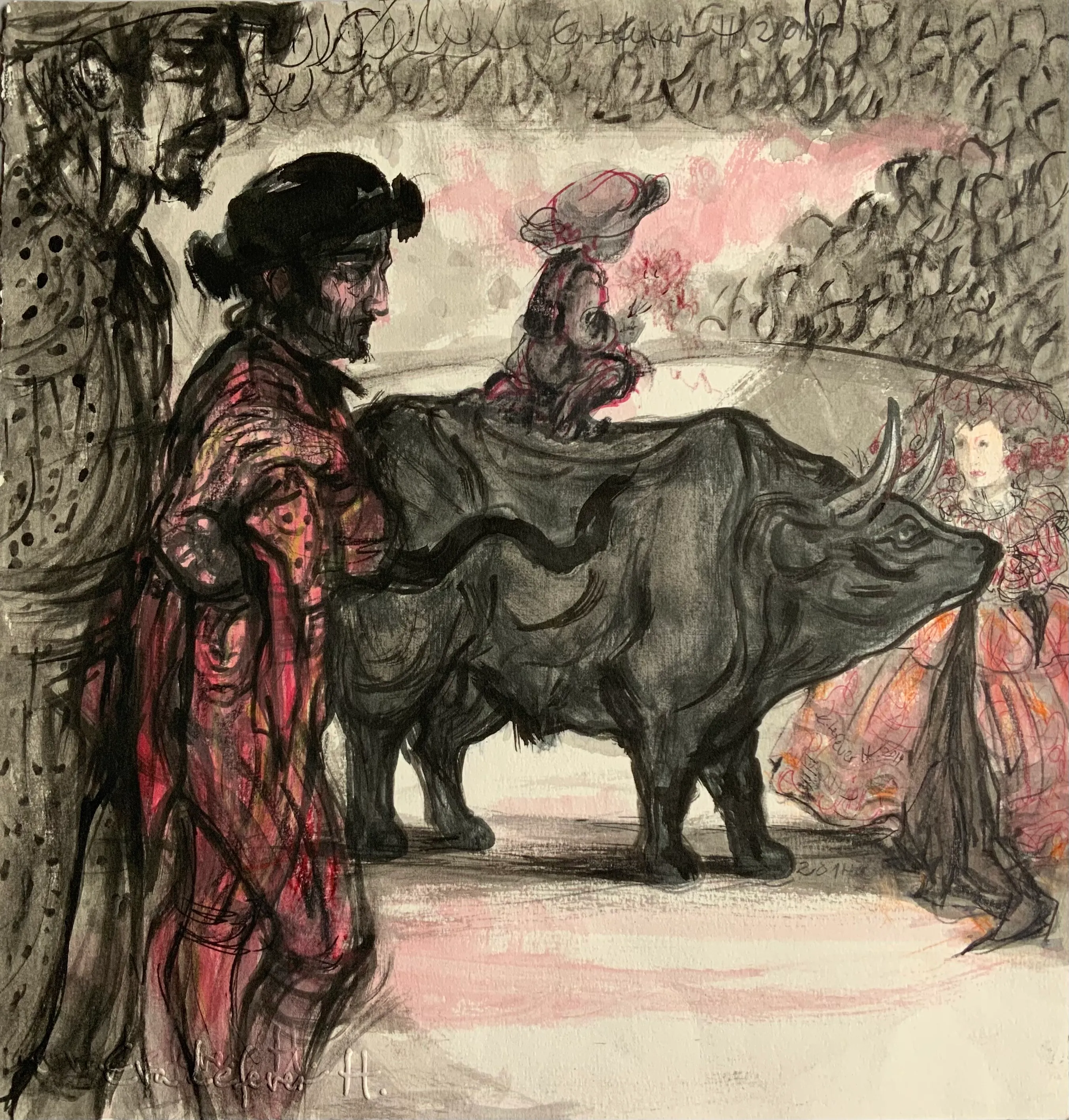 Obra "Corrida bufa I" de Eva Lefever