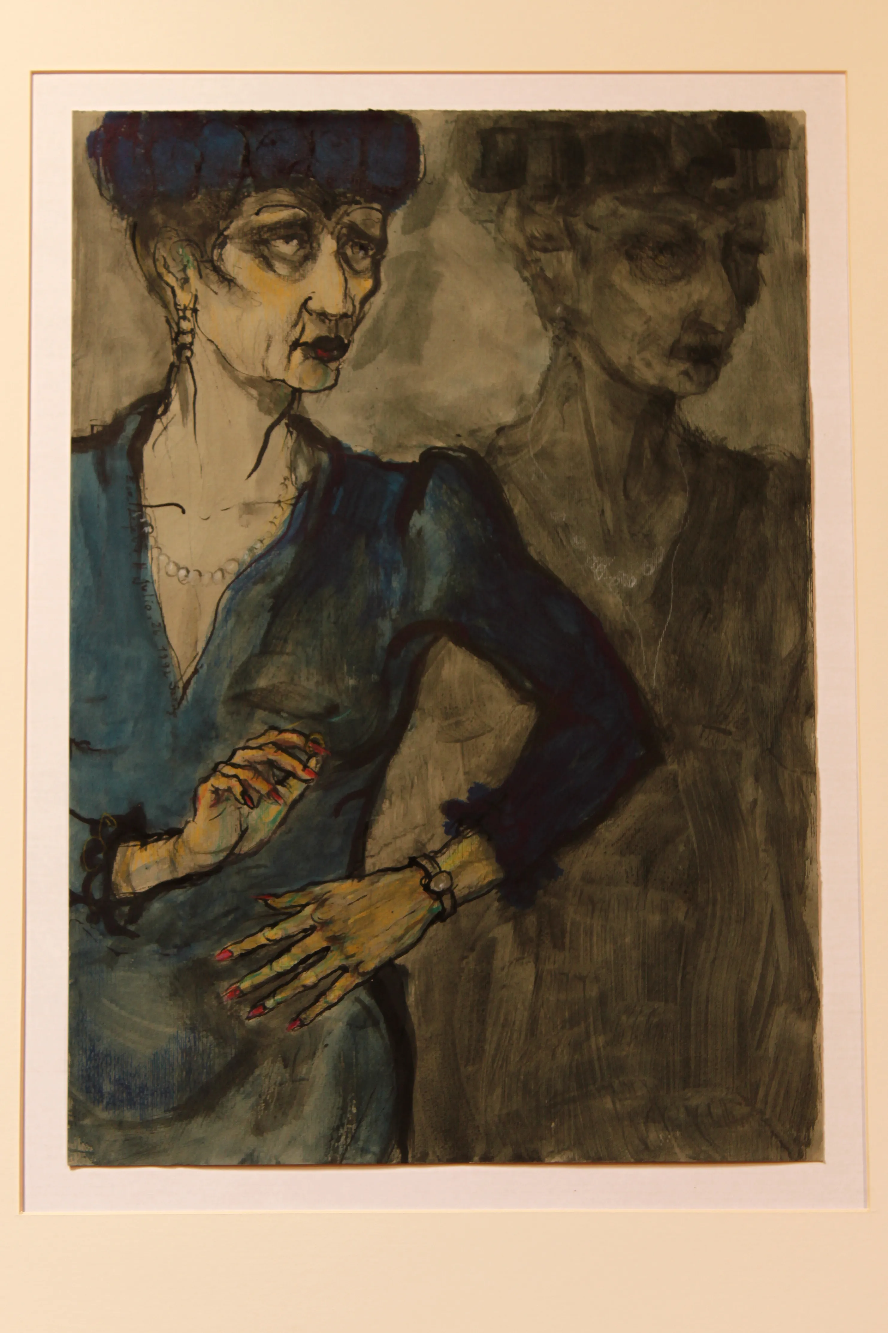 Obra "Dama con sombrero y su sombra" de Eva Lefever