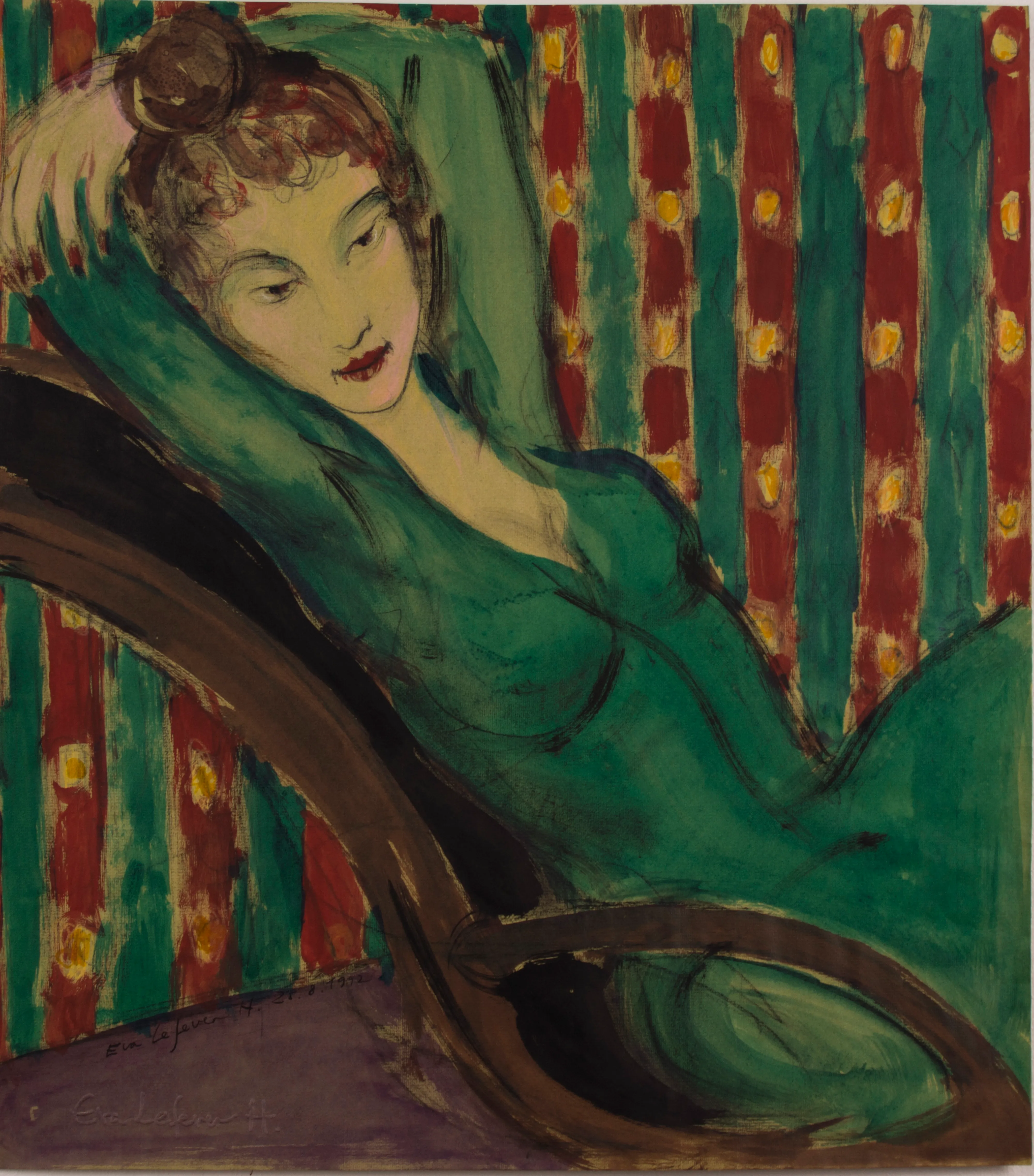 Obra "Dama de verde" de Eva Lefever
