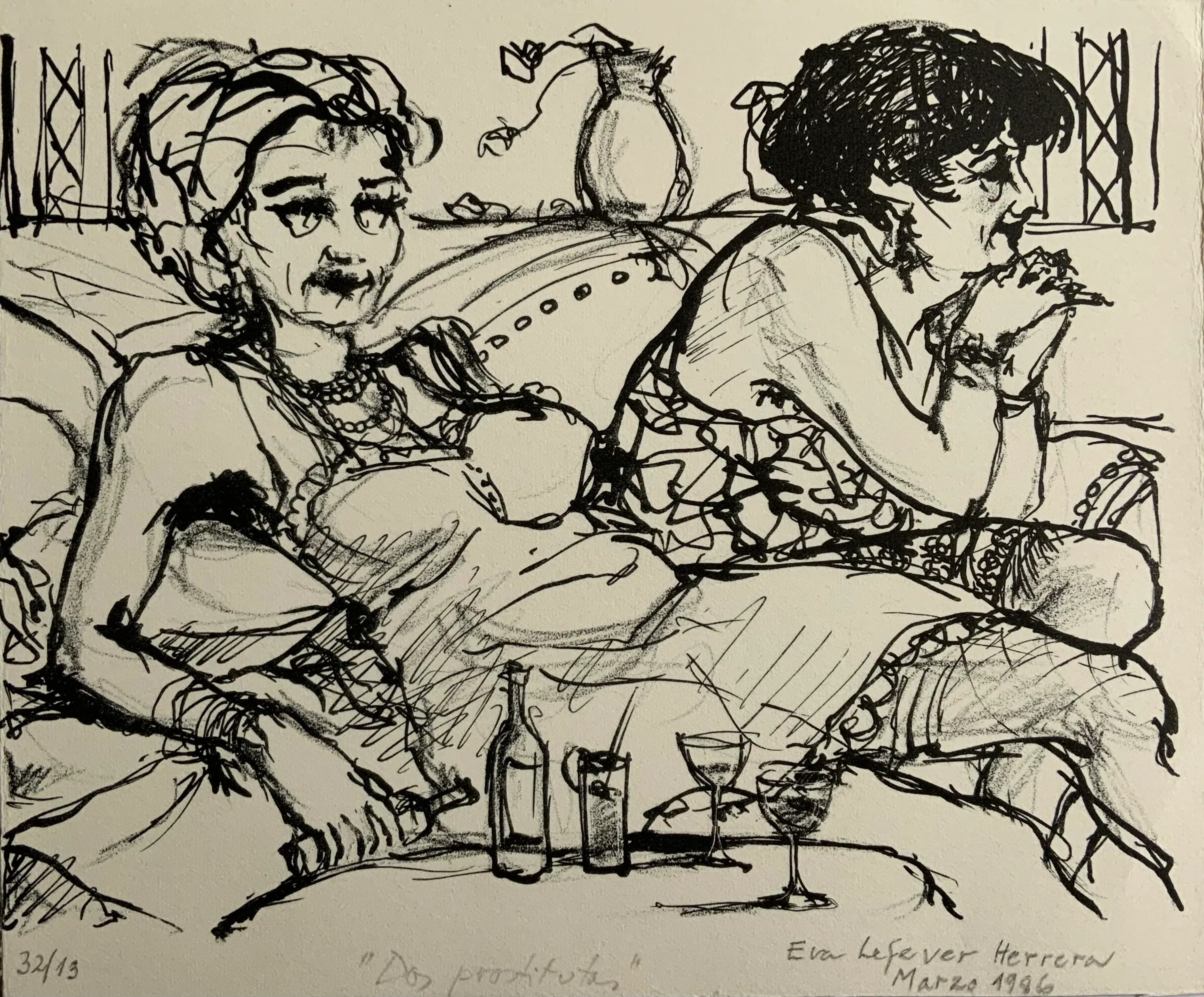 Obra "Dos prostitutas" de Eva Lefever