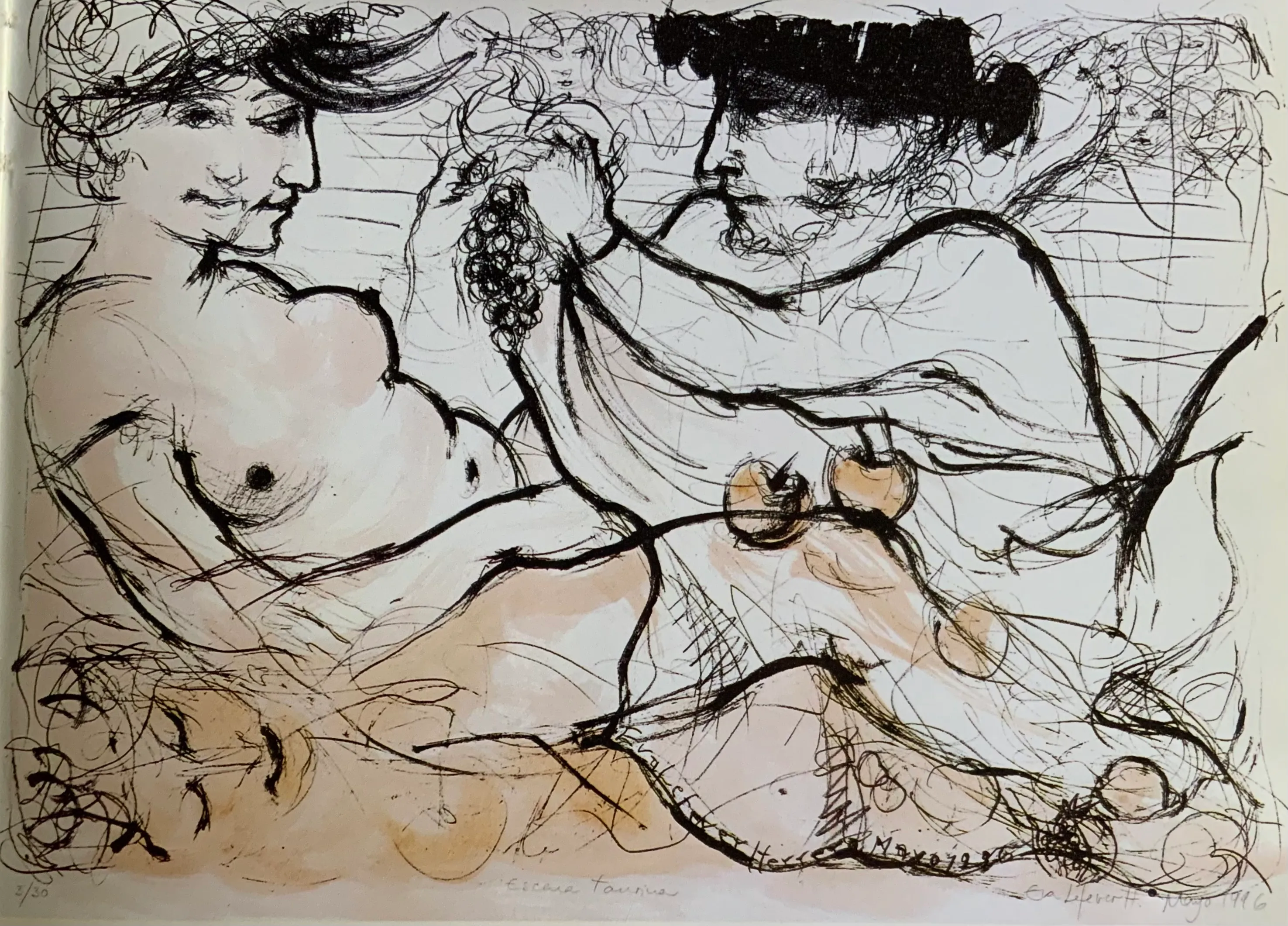 Obra "Escena taurina en sepia" de Eva Lefever