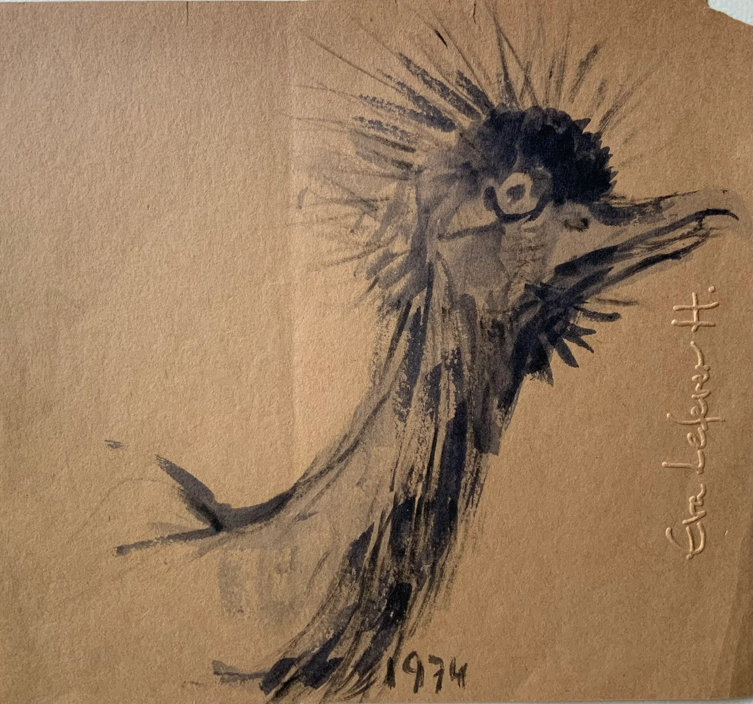 Obra "Estudio de grulla I" de Eva Lefever
