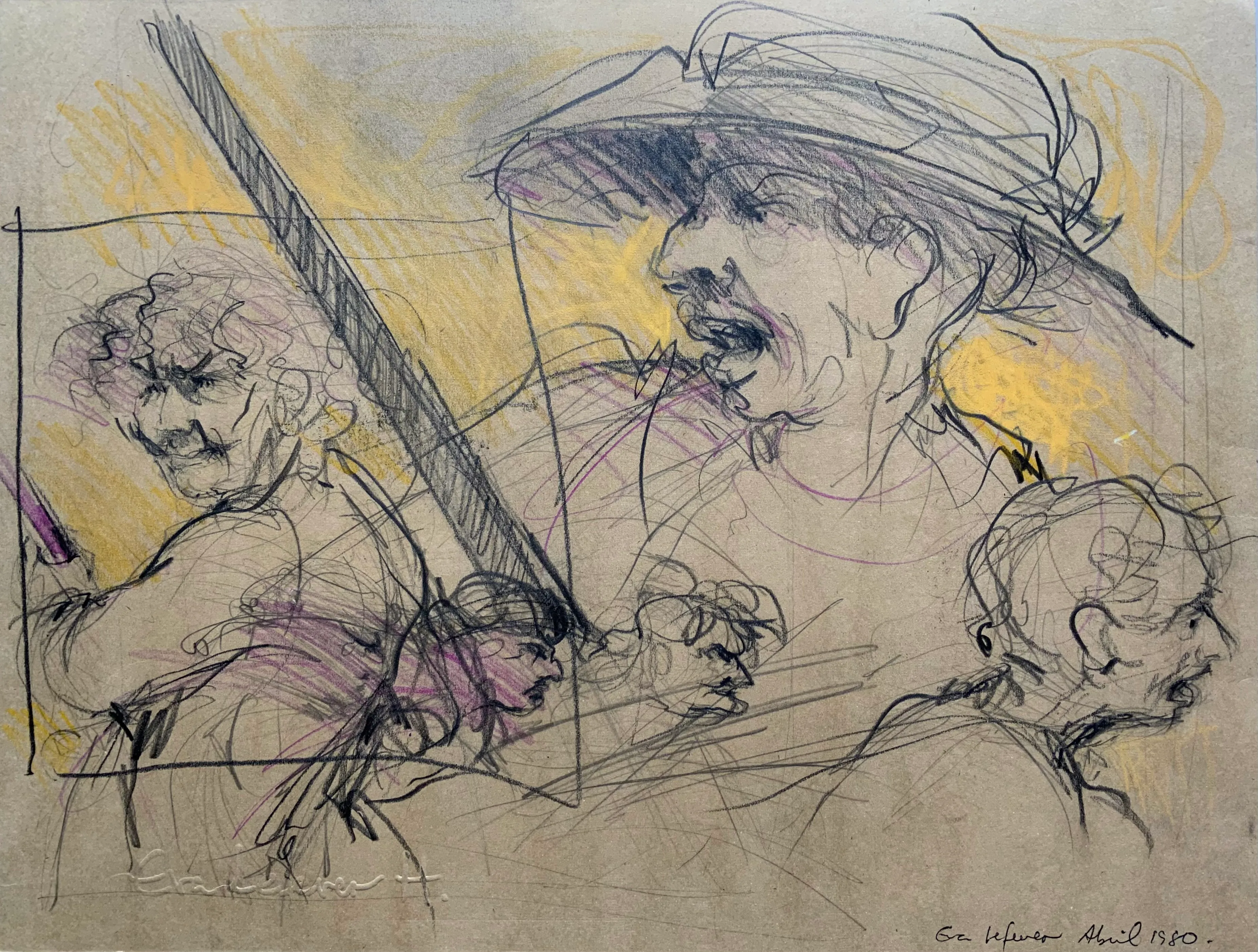 Obra "Estudio para "Los heraldos negros"" de Eva Lefever
