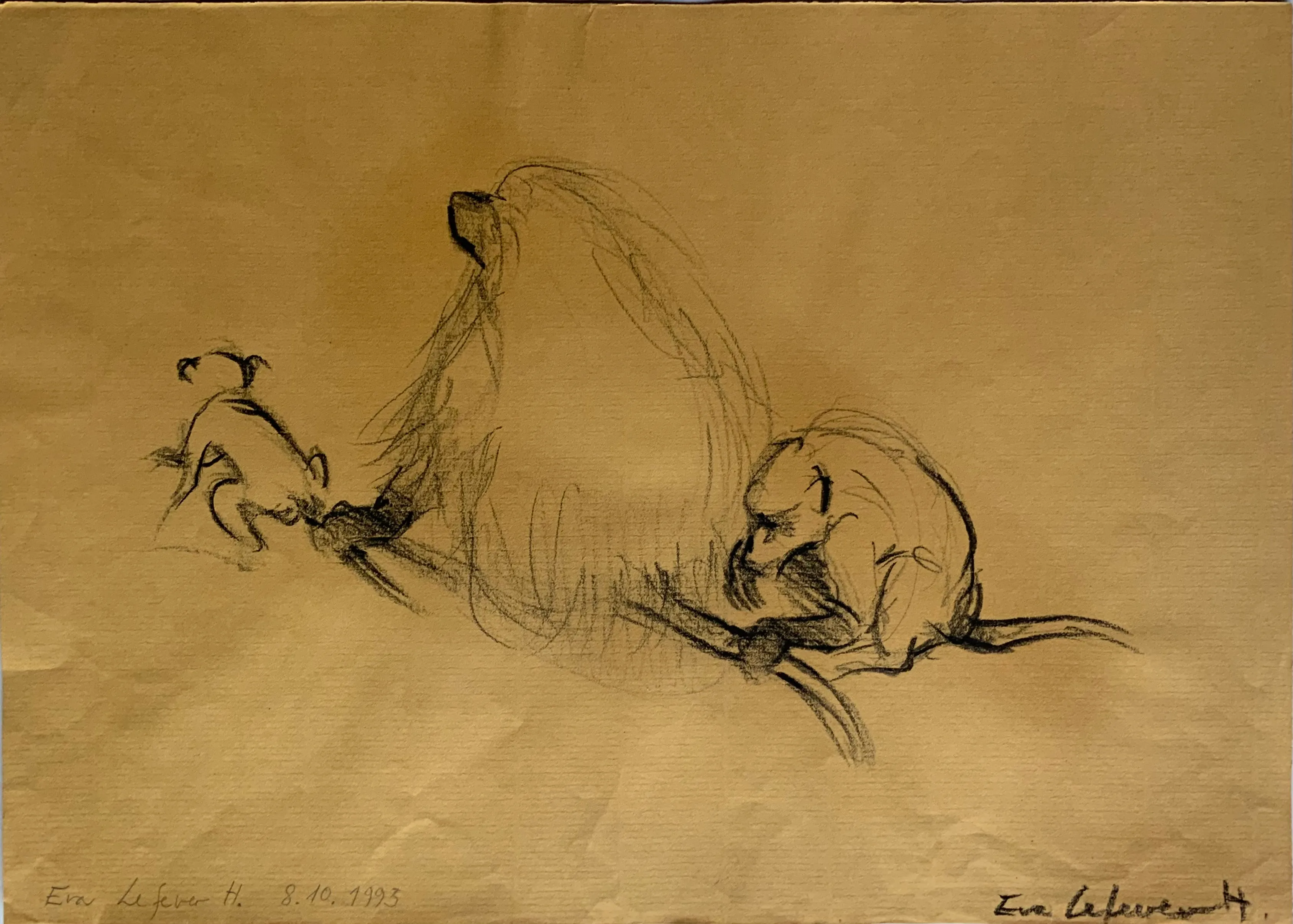 Obra "Familia de mandriles III" de Eva Lefever