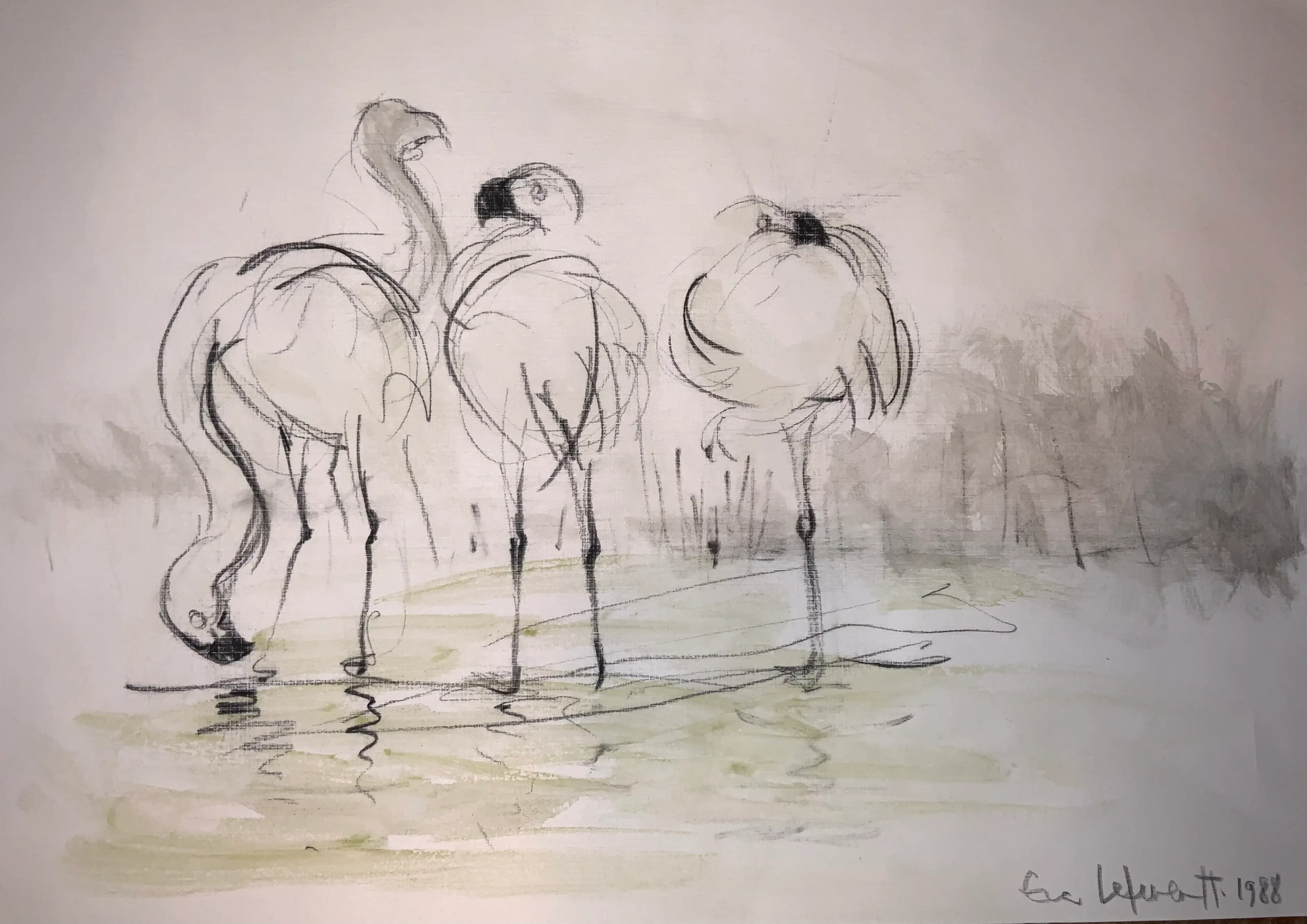 Obra "Flamencos" de Eva Lefever