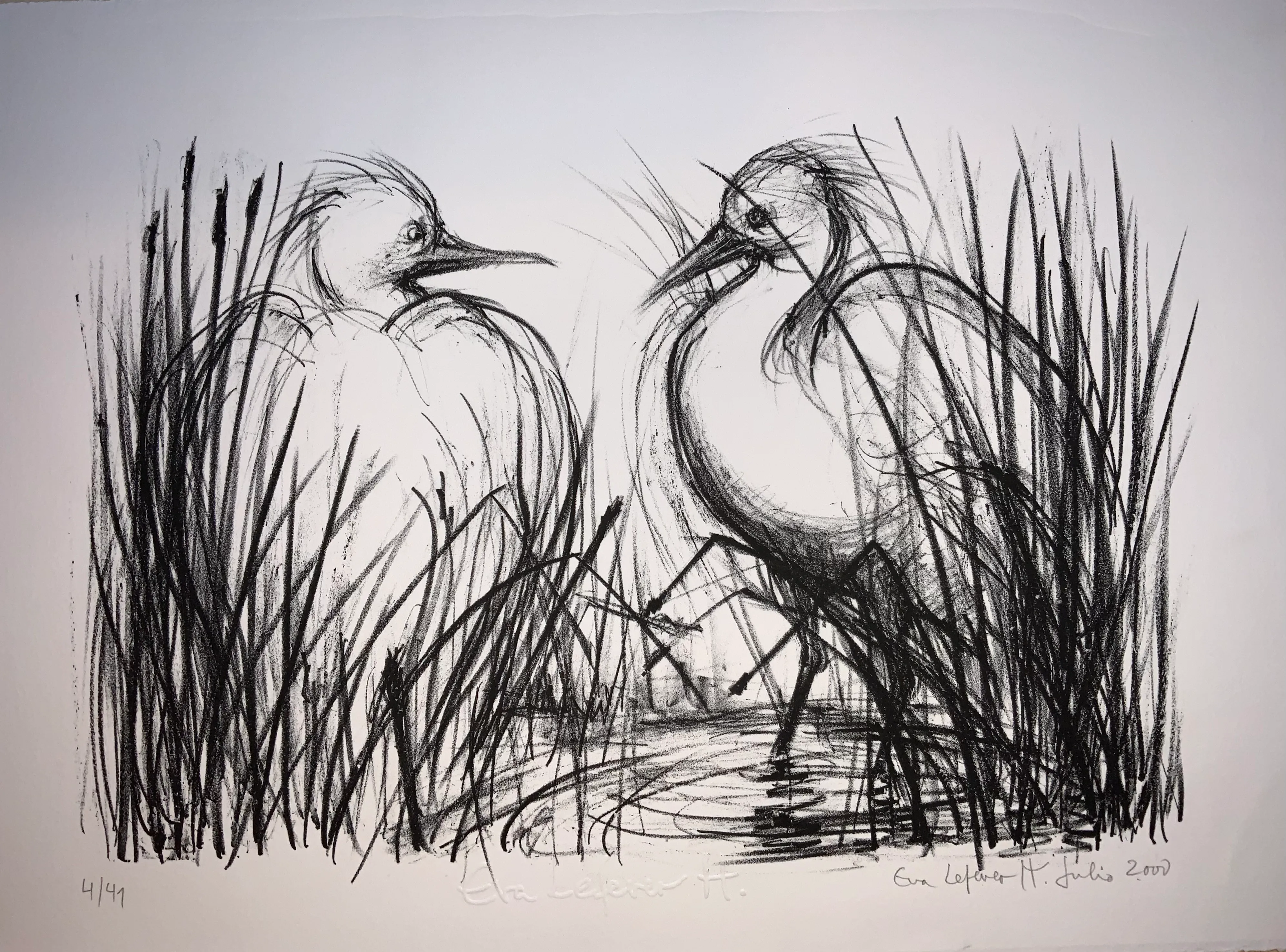 Obra "Garzas" de Eva Lefever