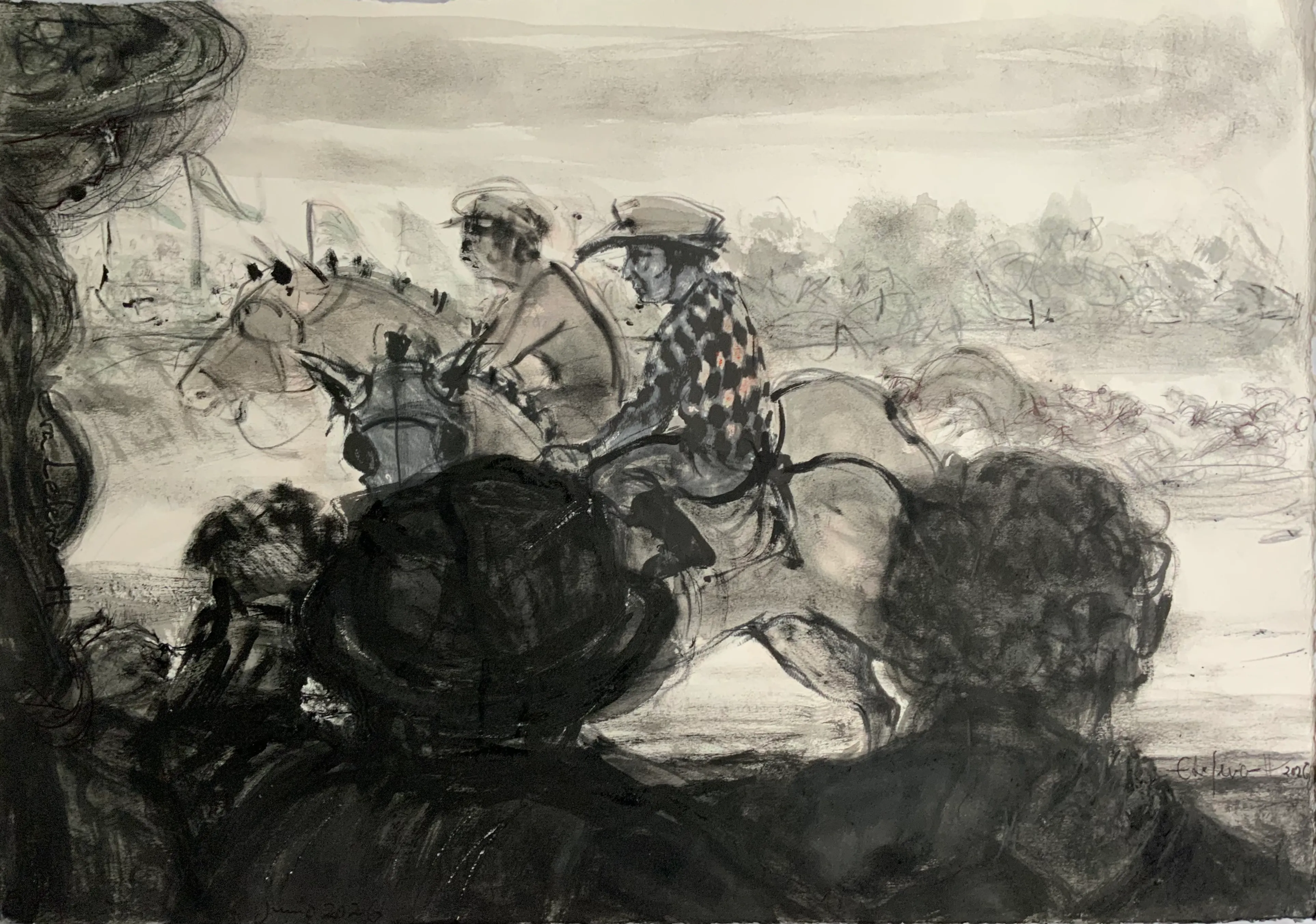 Obra "Las carreras II" de Eva Lefever