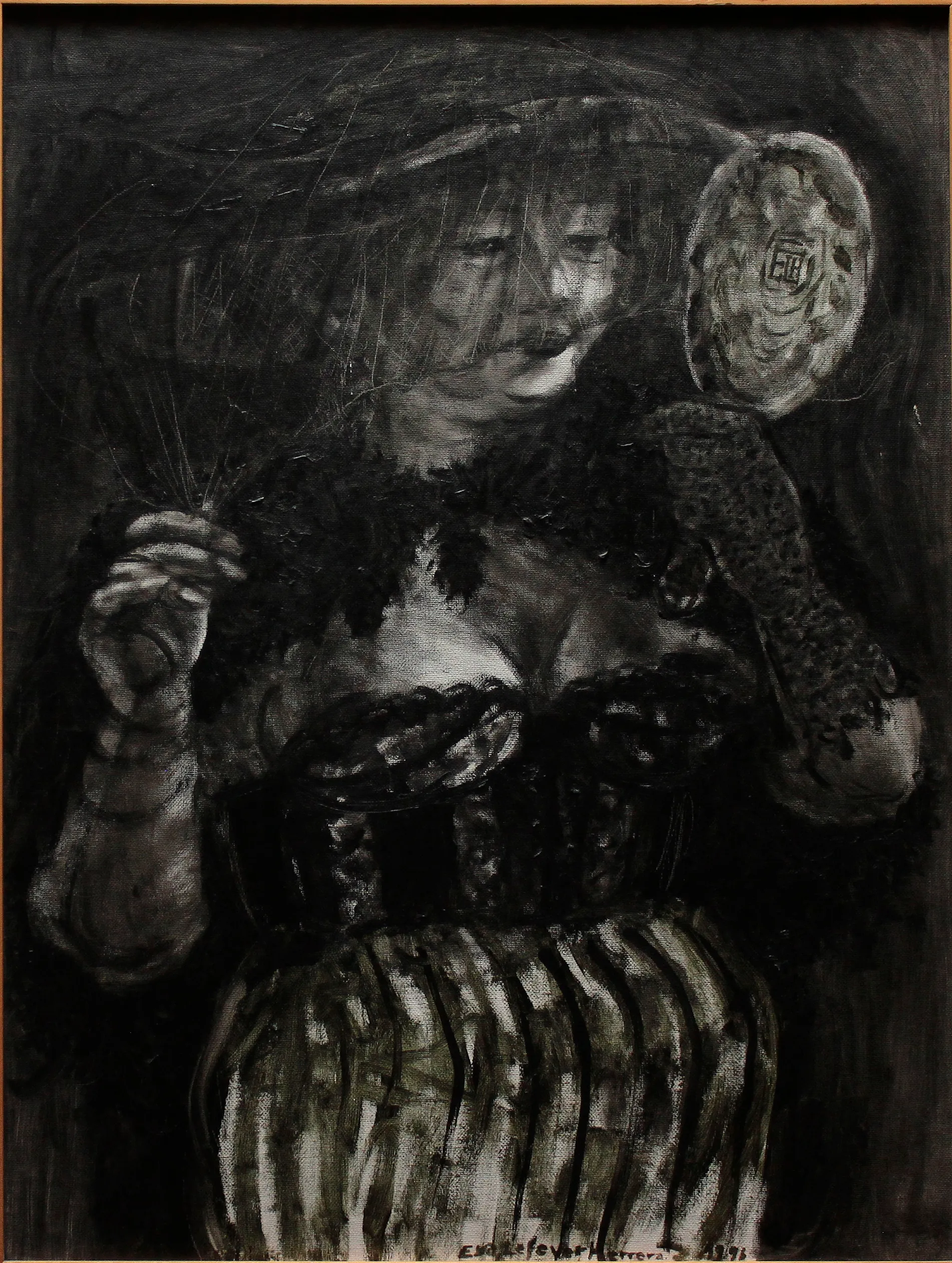 Obra "Mujer arreglándose el velo" de Eva Lefever