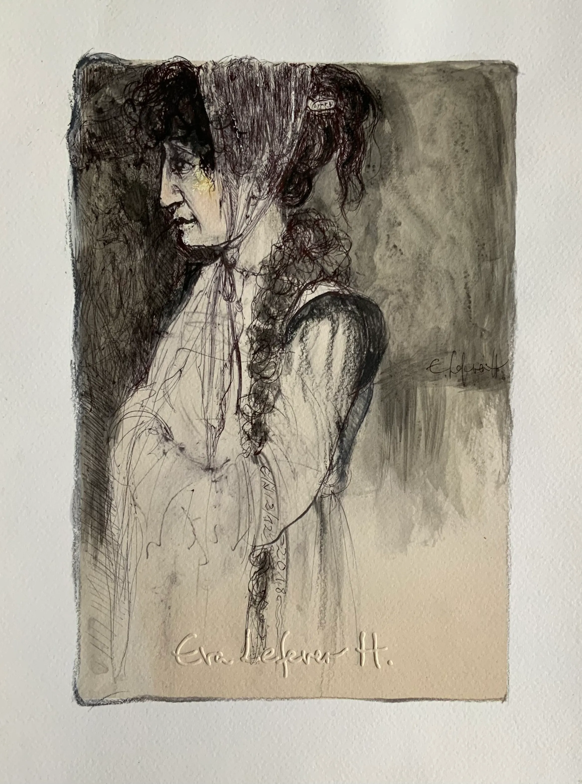 Obra "Mujer de perfil I" de Eva Lefever