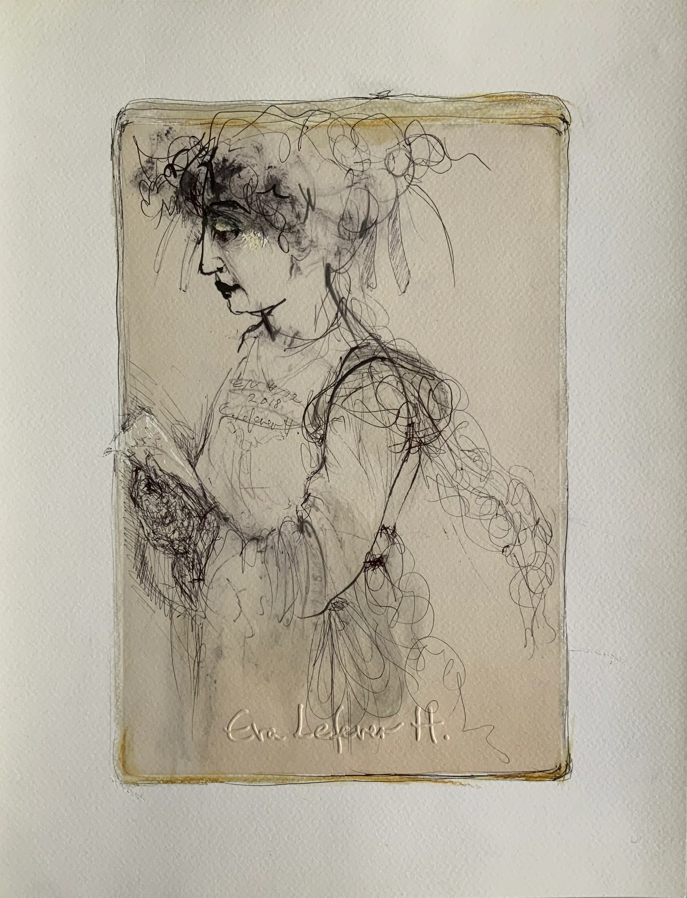 Obra "Mujer de perfil II" de Eva Lefever