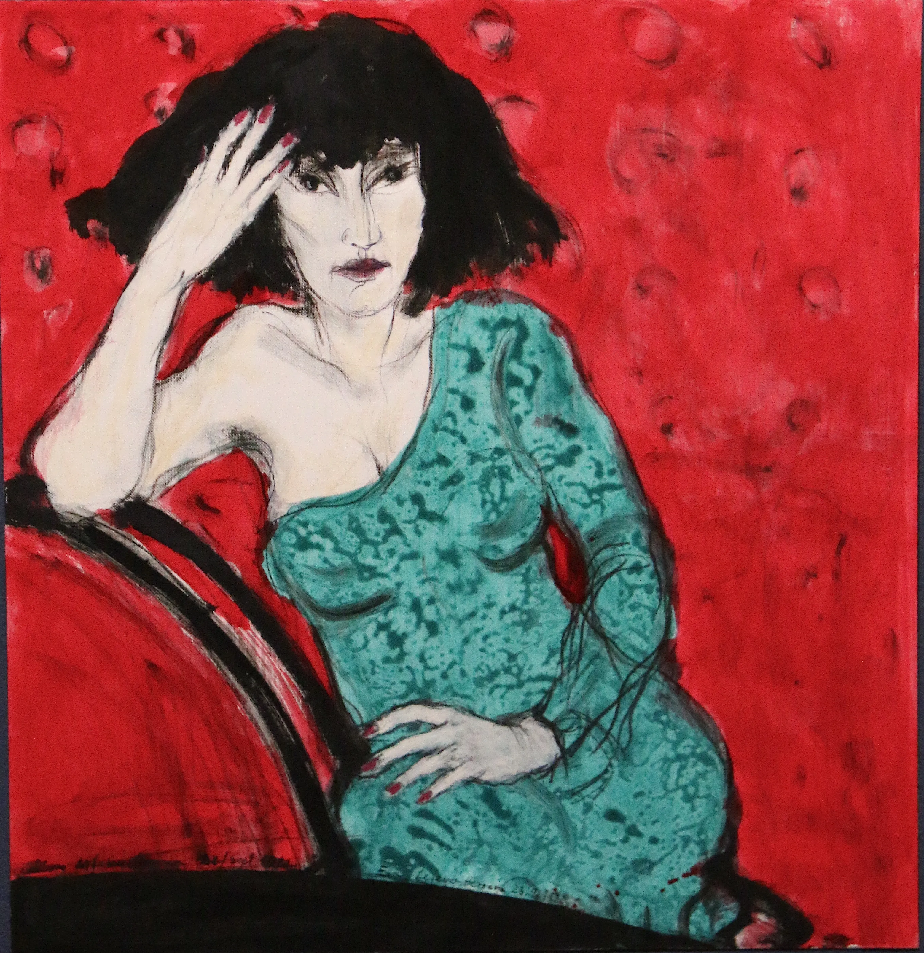 Obra "Mujer de verde" de Eva Lefever