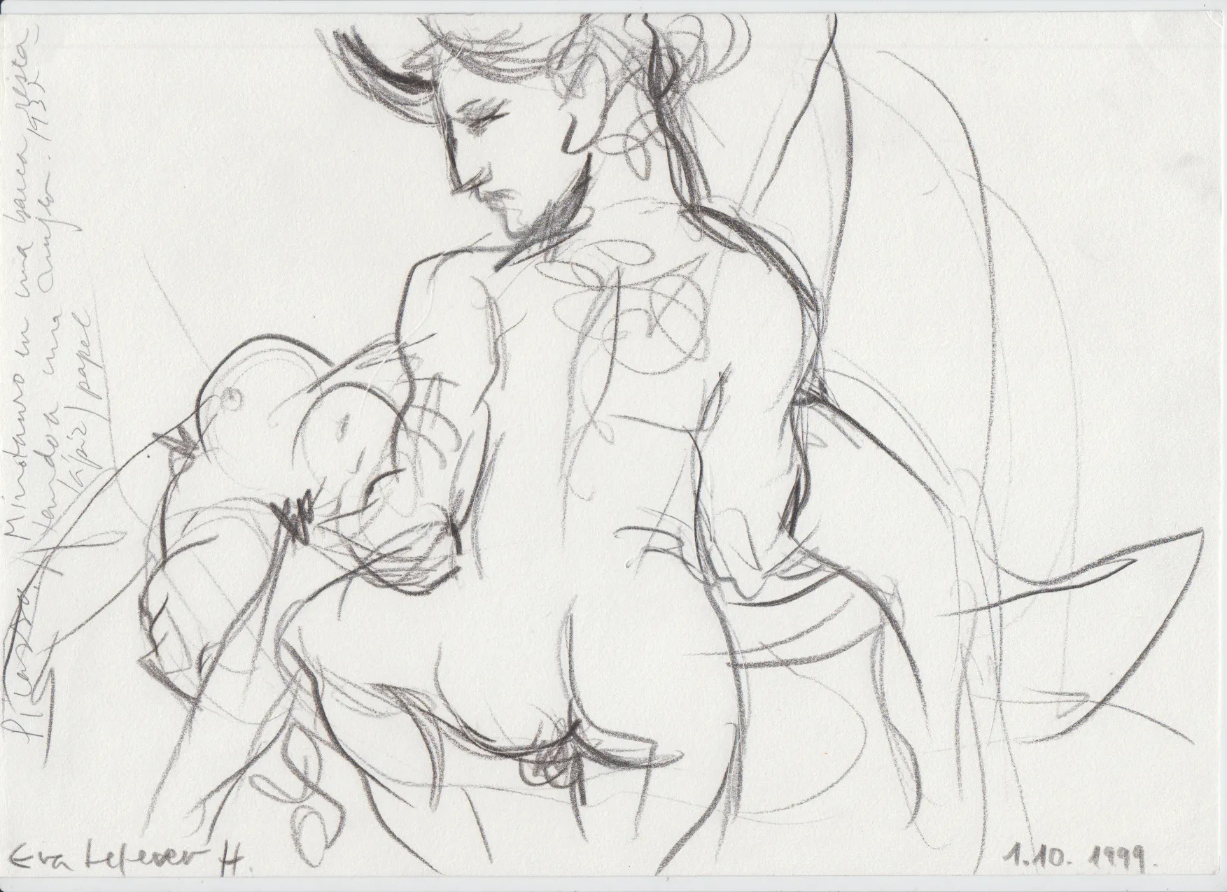 Obra "Mujer y fauno IV" de Eva Lefever