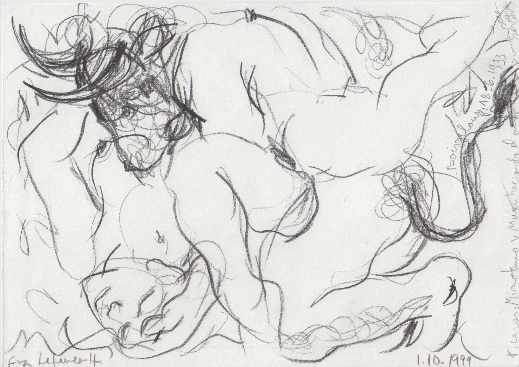 Obra "Mujer y minotauro II" de Eva Lefever