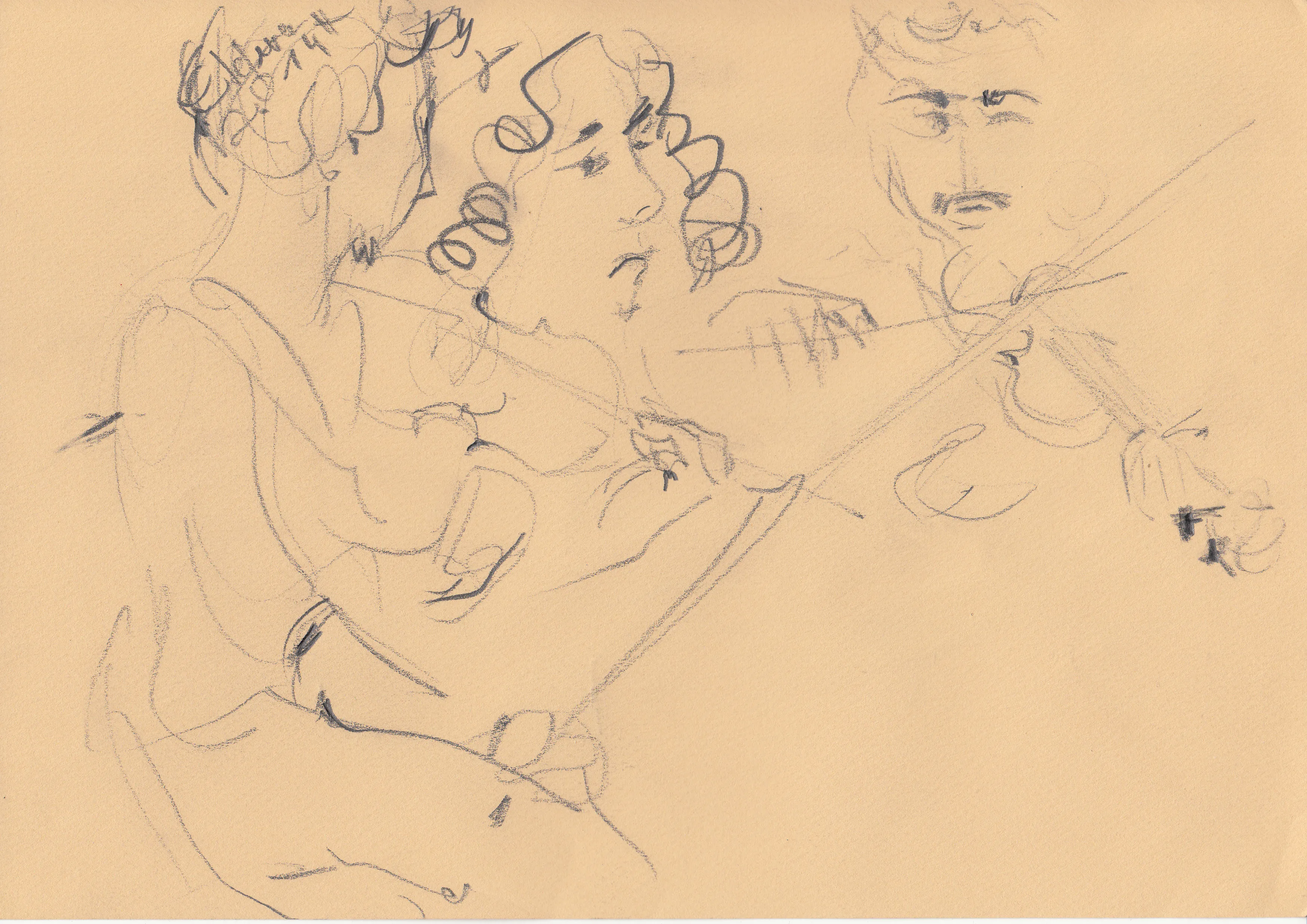 Obra "Músicos II" de Eva Lefever