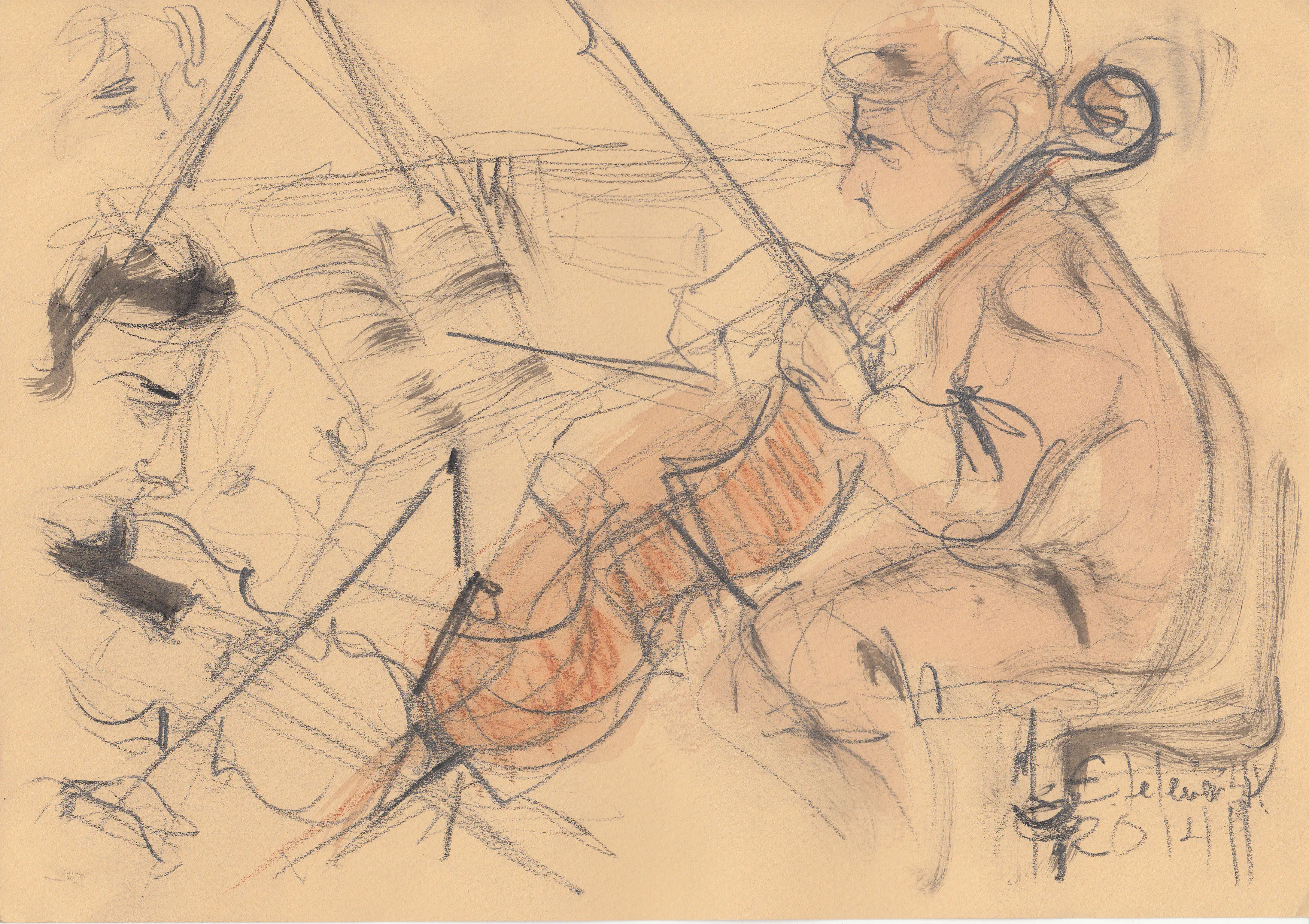 Obra "Músicos IV" de Eva Lefever