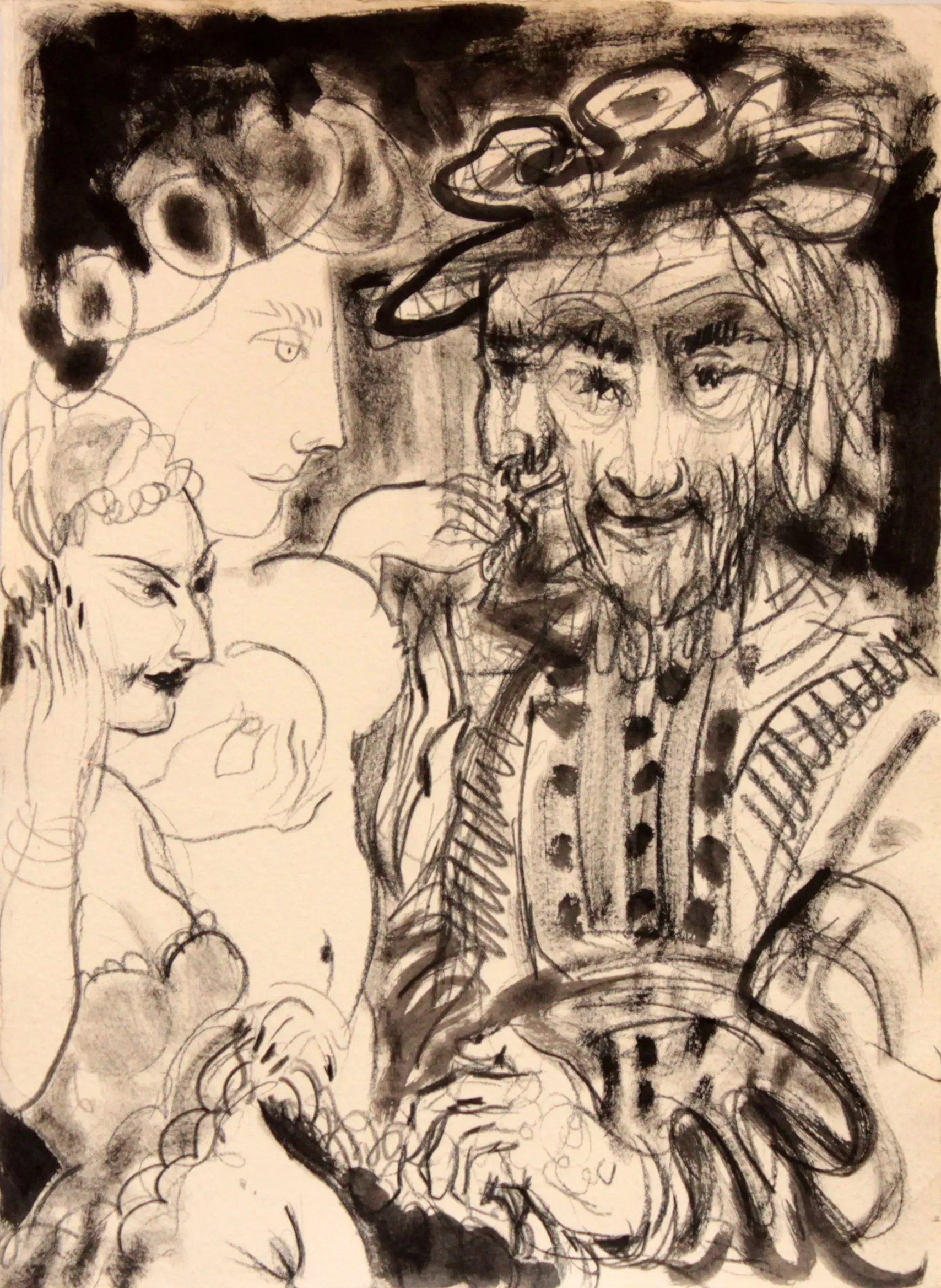 Obra "Pareja bicéfala" de Eva Lefever