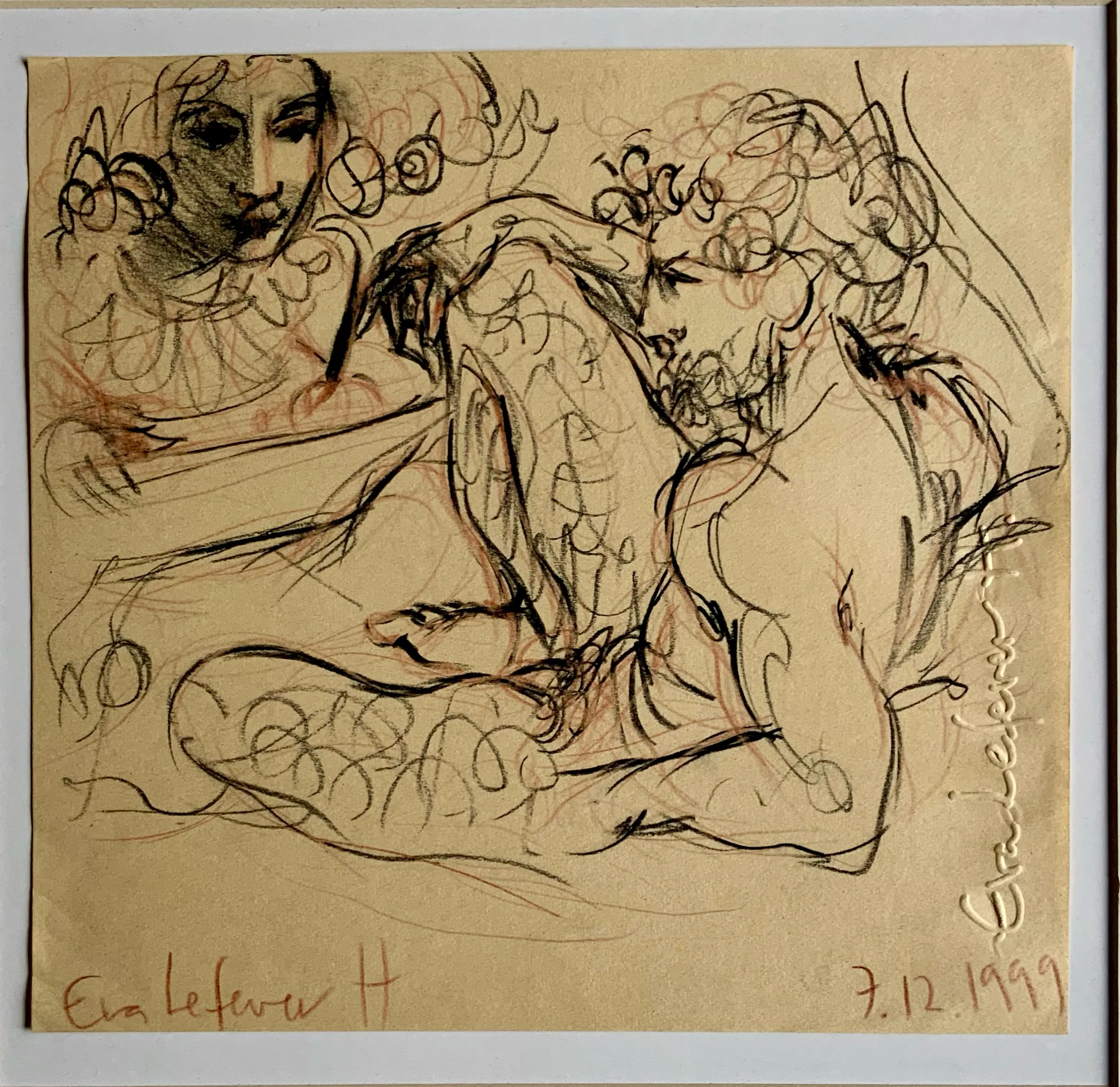 Obra "Pareja con hombre desnudo" de Eva Lefever