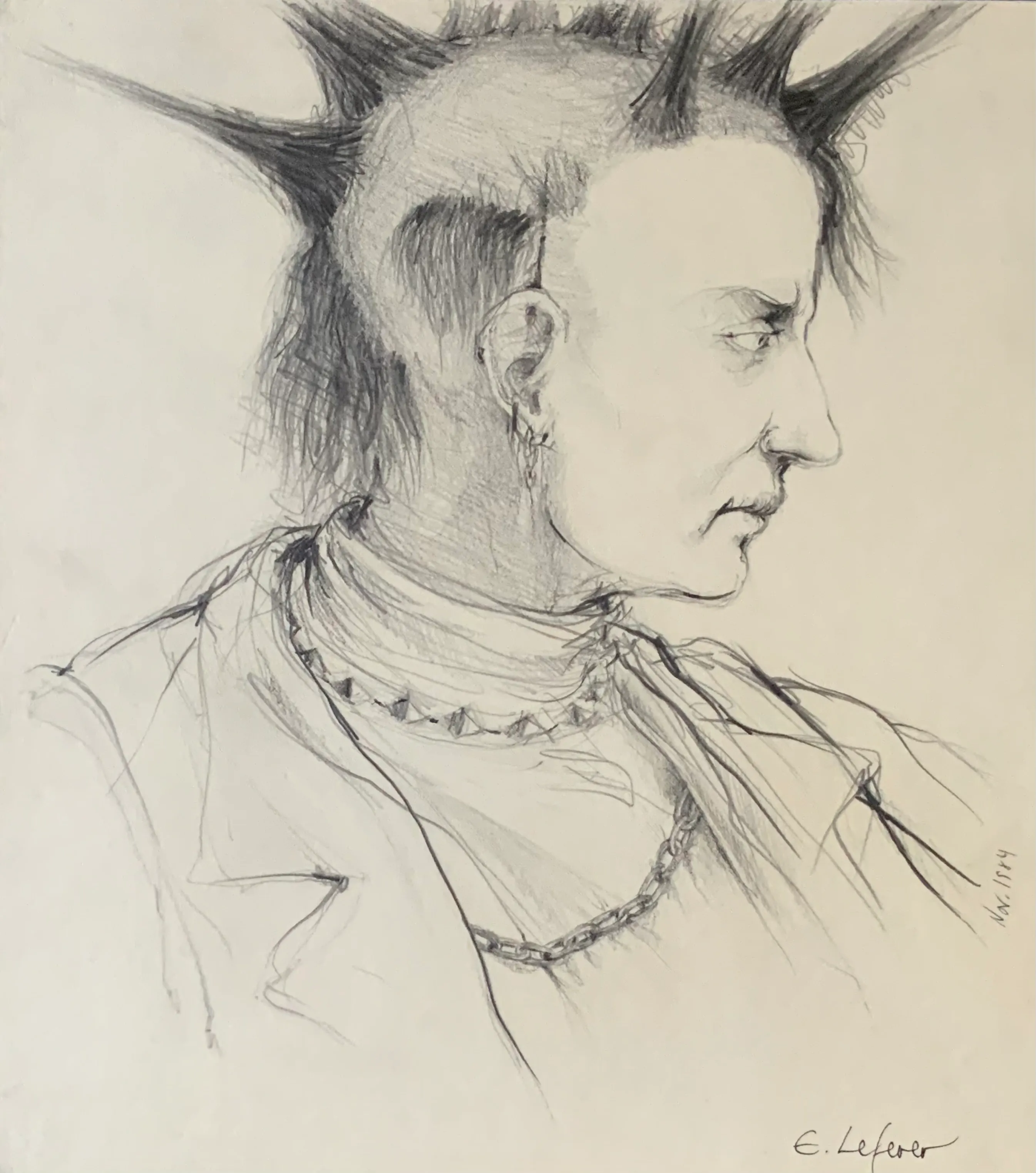 Obra "Perfil de un joven punk" de Eva Lefever