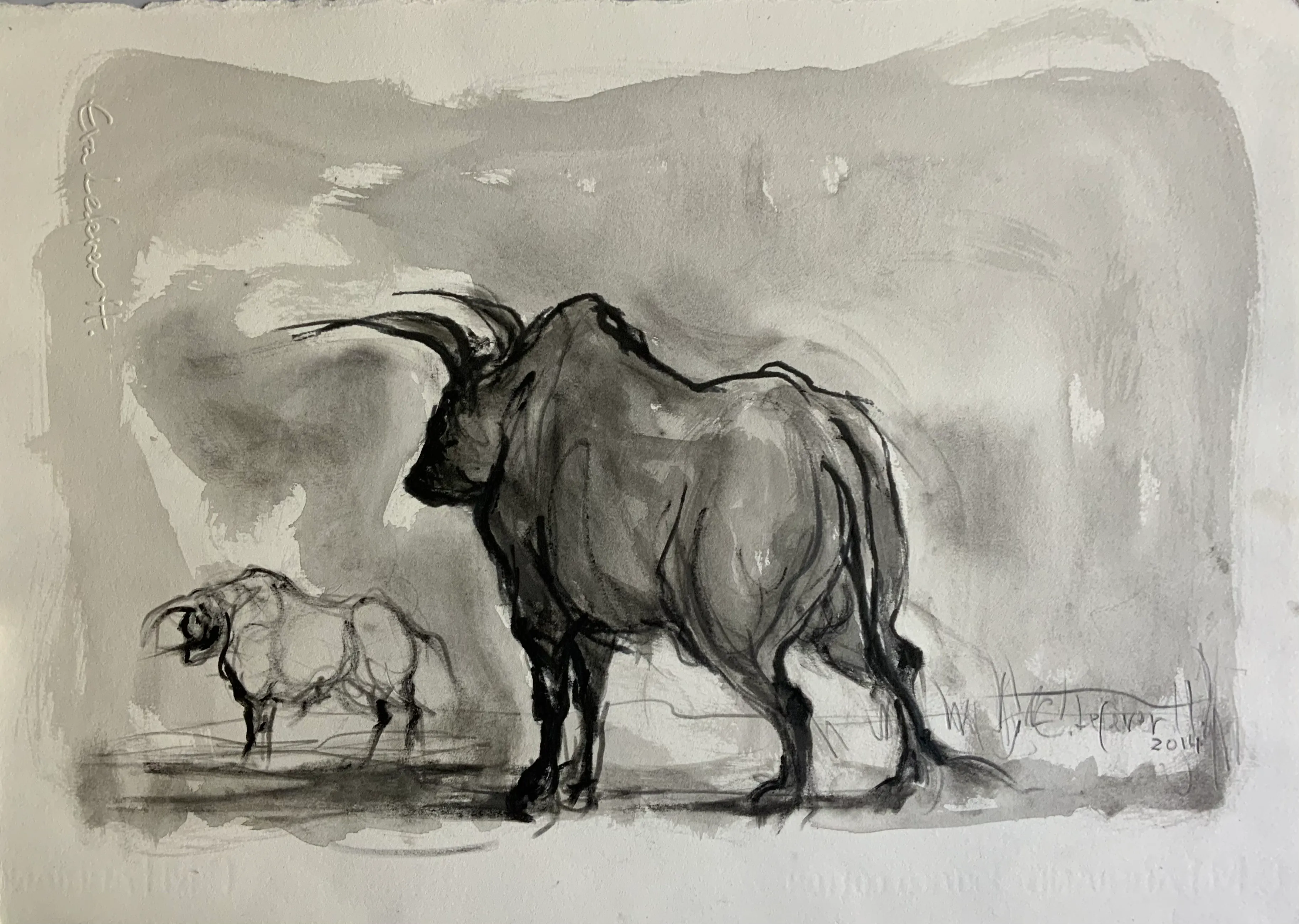 Obra "Toros II" de Eva Lefever