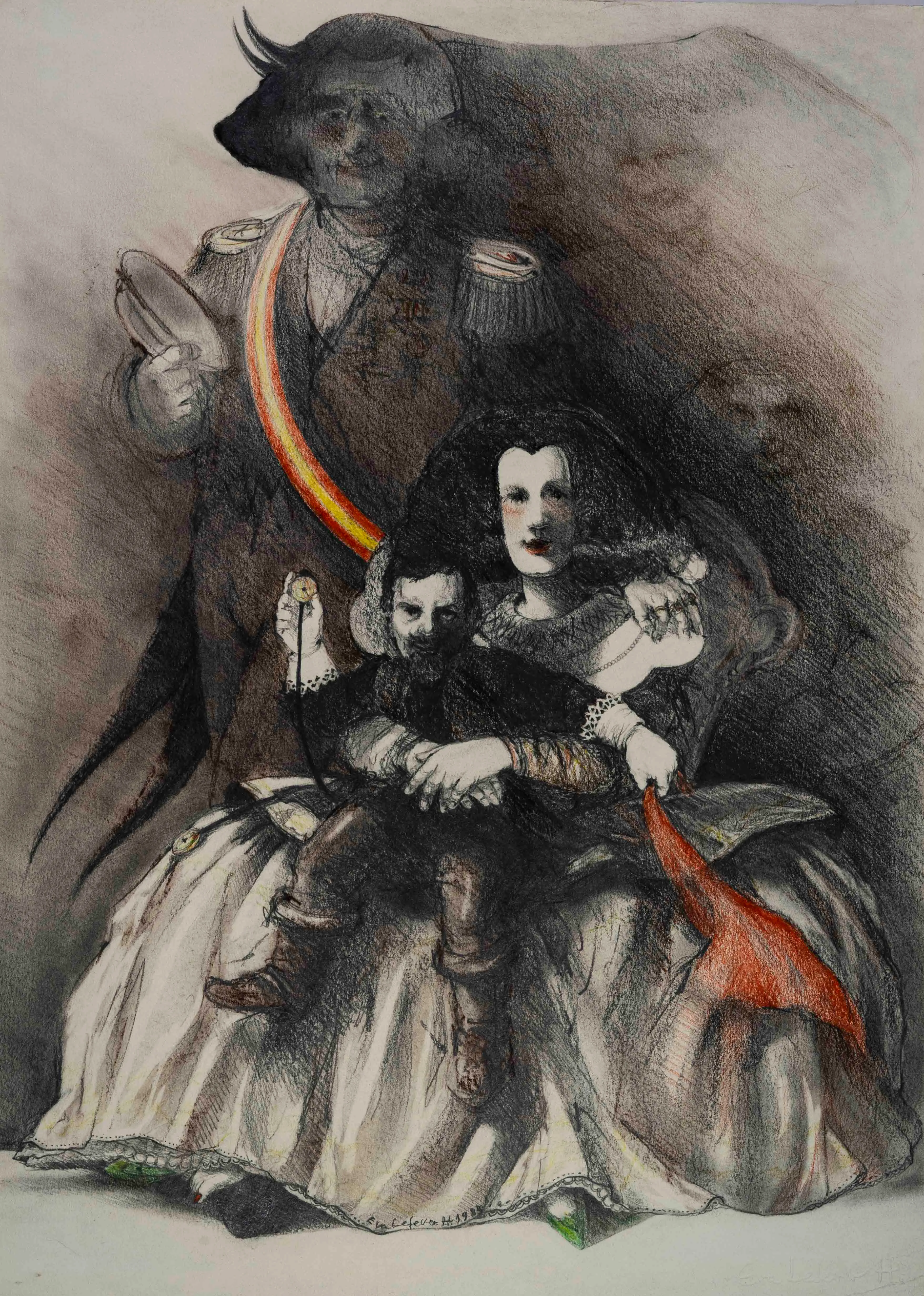 Obra "Una imagen oficial de la Familia Real" de Eva Lefever