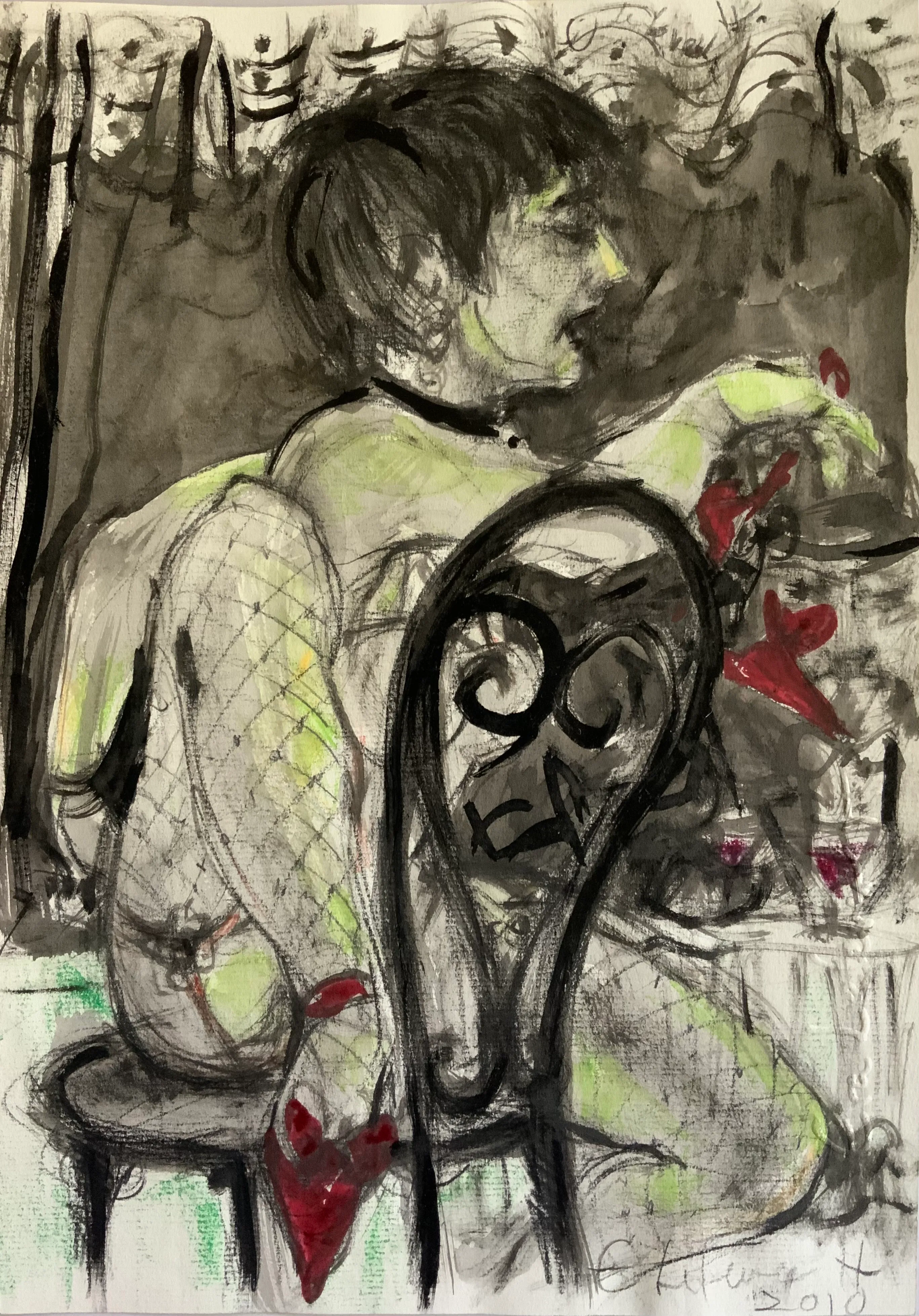 Obra "Vedette trabajando" de Eva Lefever